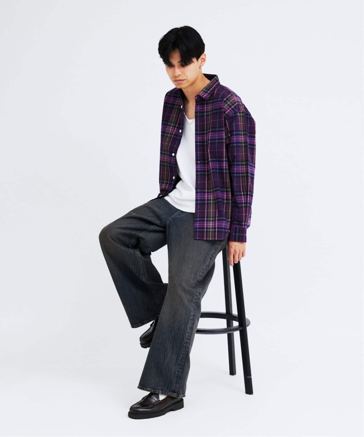 パターン レギュラー カラー ネル シャツ（シャツ／ブラウス