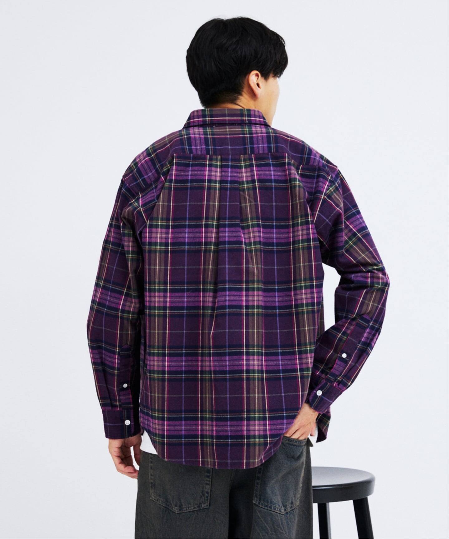 パターン レギュラー カラー ネル シャツ（シャツ／ブラウス