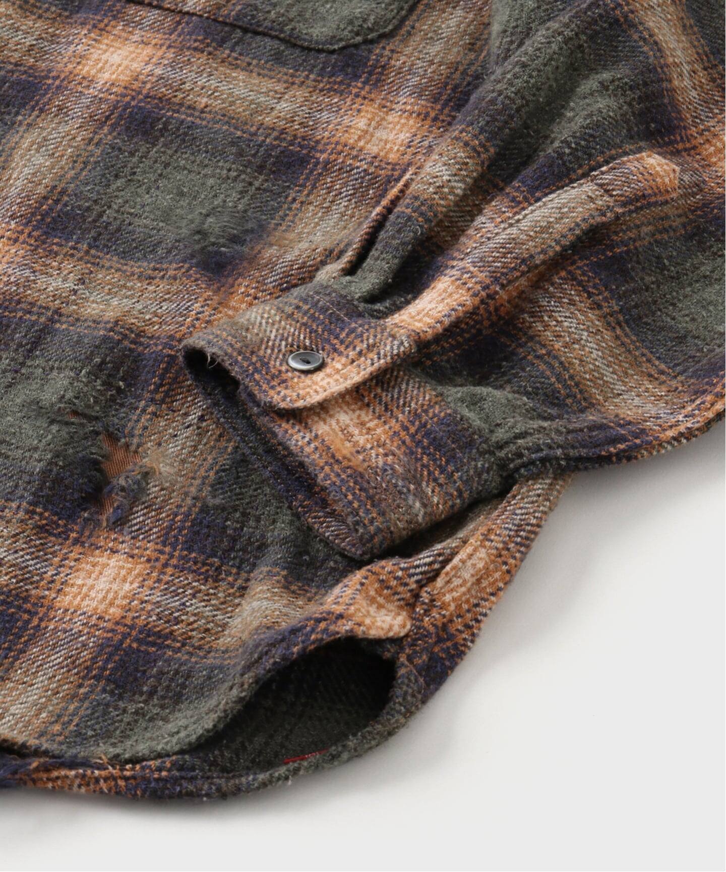ANACHRONORM / アナクロノーム SMU OMBRE CHECK DAMAGED NEL（シャツ