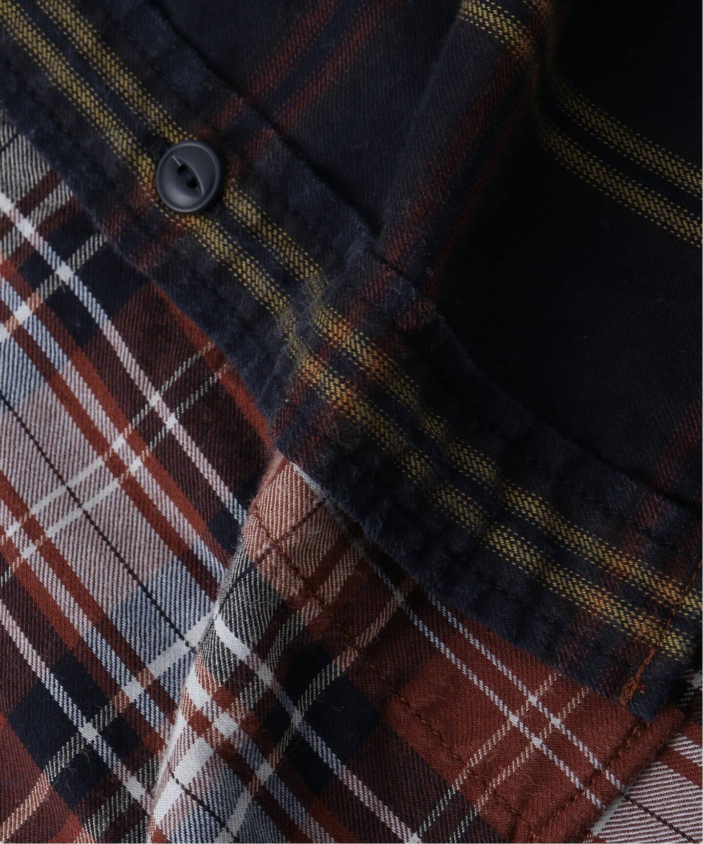 KATHARINE HAMNETT / キャサリン ハムネット CHECK MULTI FABRIC SHIRT