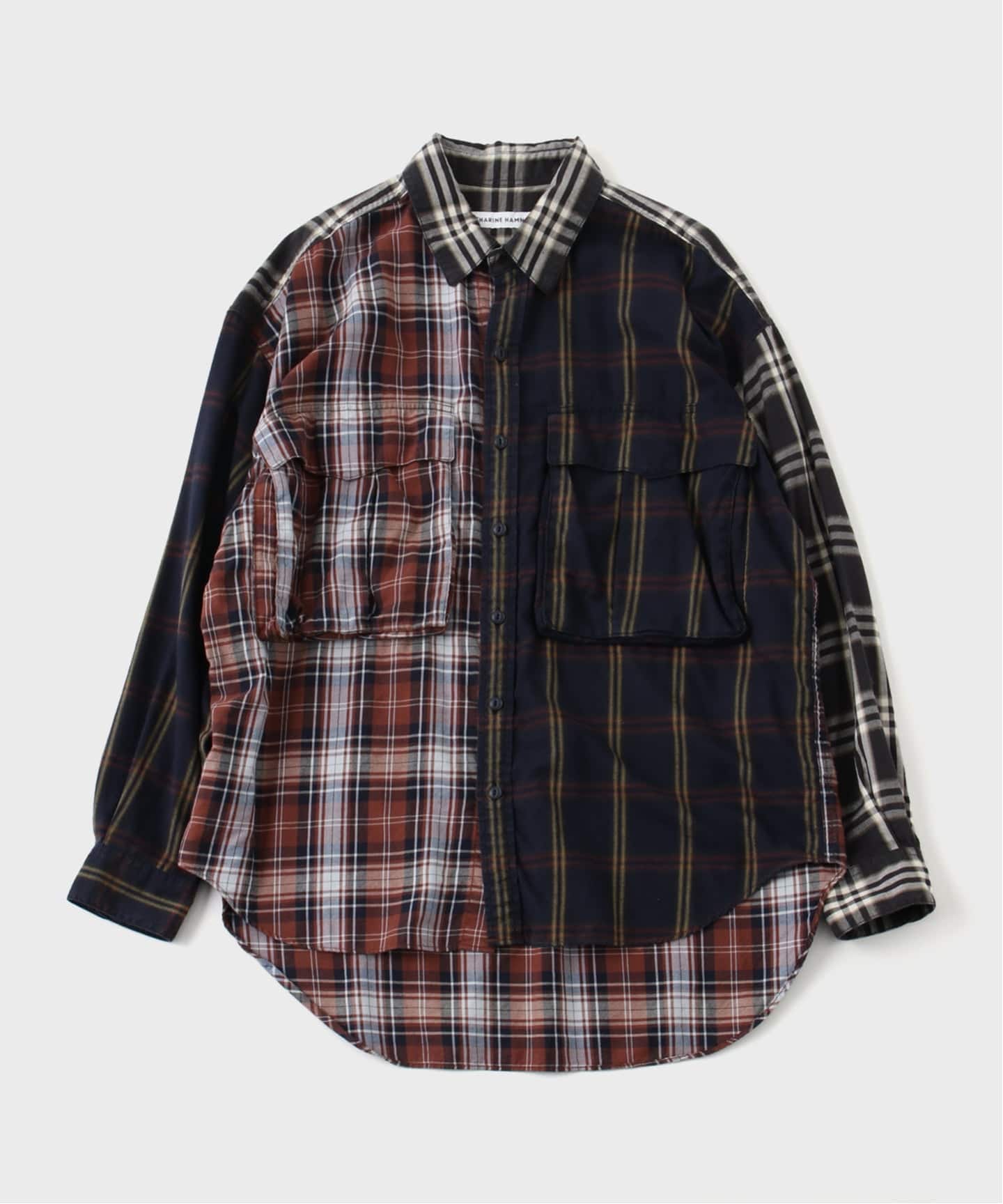 KATHARINE HAMNETT / キャサリン ハムネット CHECK MULTI FABRIC SHIRT