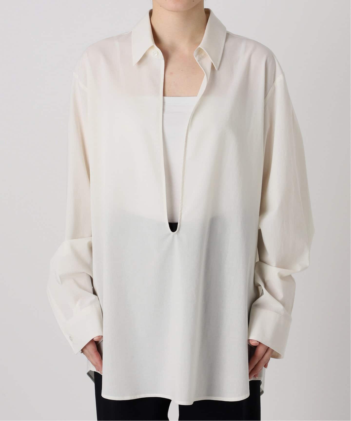 FOLL/フォル】cotton wool skipper shirt（シャツ／ブラウス