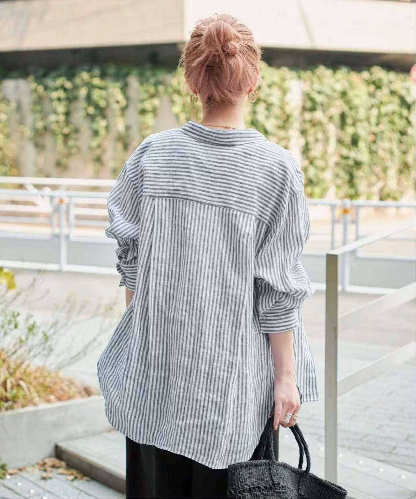 【美品】　cheer   チアー　札幌　浅草　カシュクール　リネンシャツ 接触冷感／2WAY】カシュクールリネンシャツ（2002553064