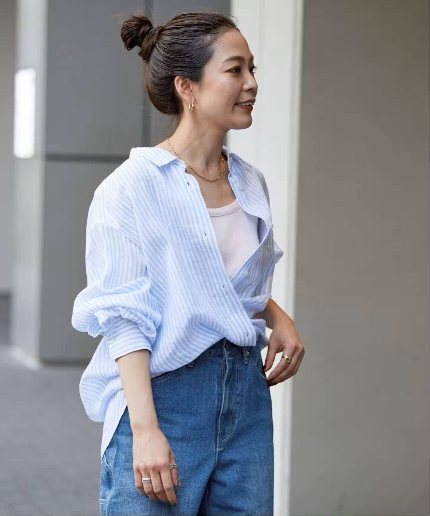 追加5》手洗い可 / 2wayフレンチリネンシャツ（シャツ／ブラウス