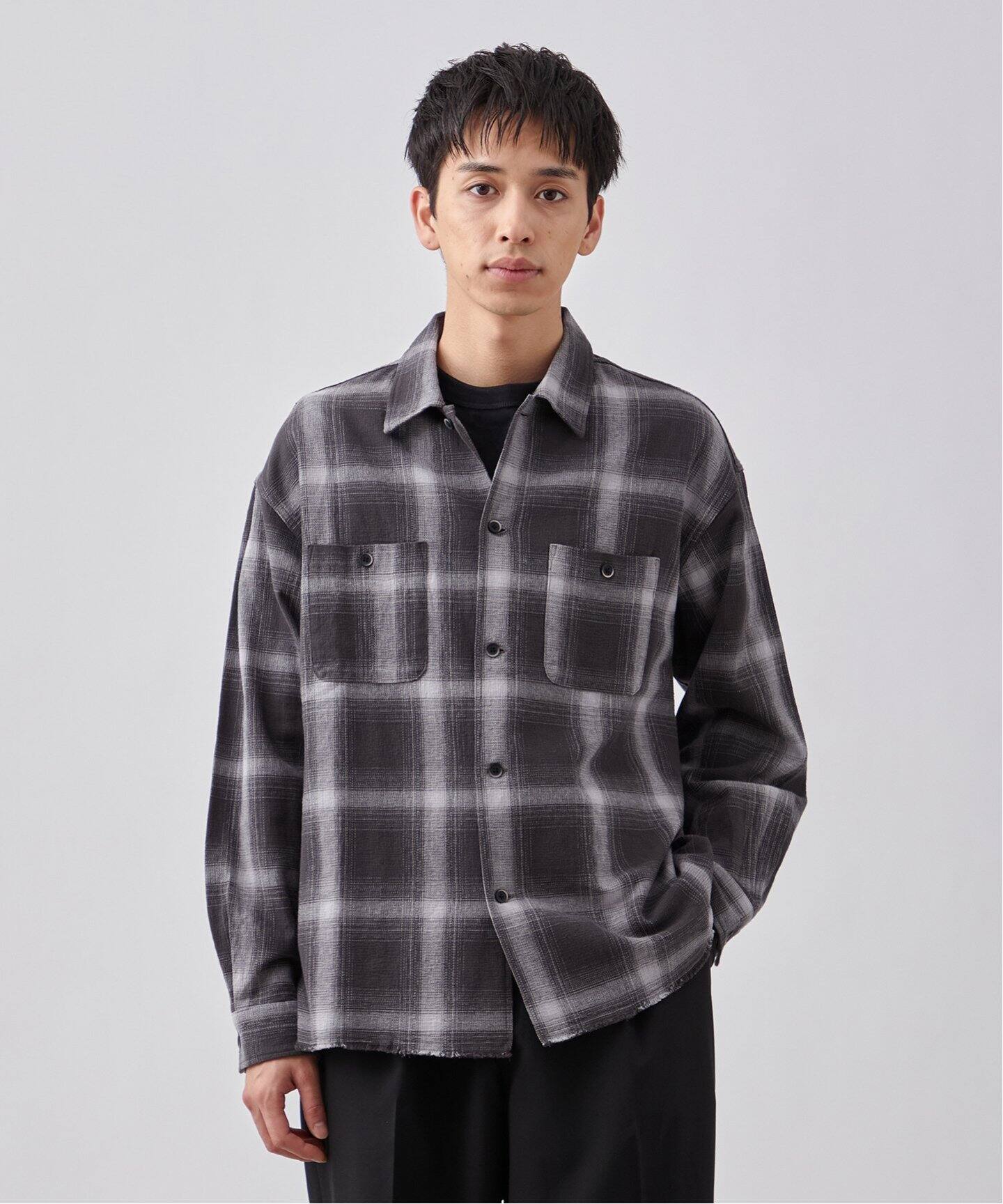 ダメージ加工 オンブレチェックシャツ（シャツ／ブラウス）｜B.C STOCK 
