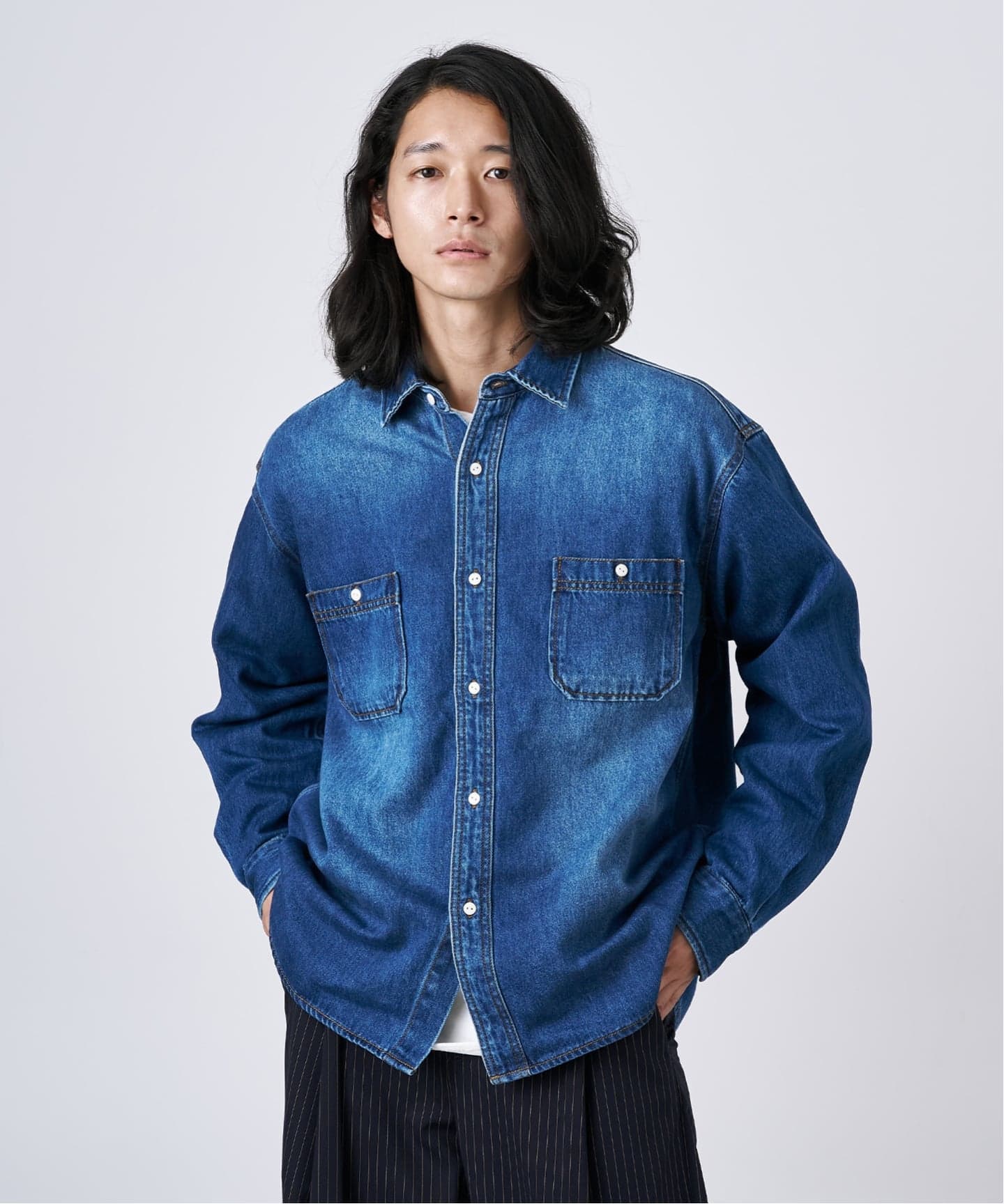 ソフトデニム オーバーシャツ（シャツ／ブラウス）｜B.C STOCK（ベー