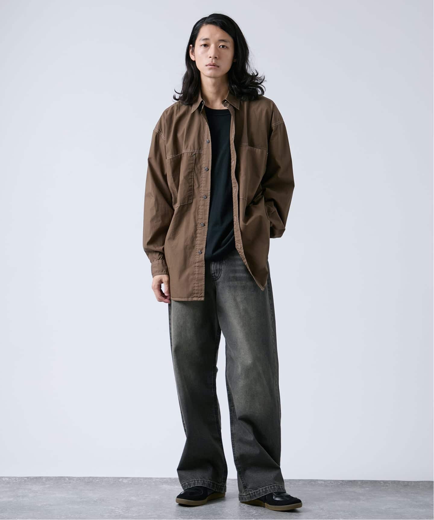 オーバーダイ加工 ステッチオーバーシャツ（シャツ／ブラウス