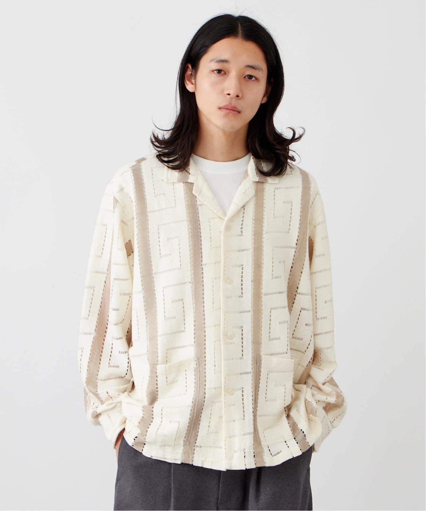 Blind leading the Blind 総柄 長袖 シャツ N1202 お買い得アイテム】ポルカドット総柄シルク長袖シャツ | SAINT