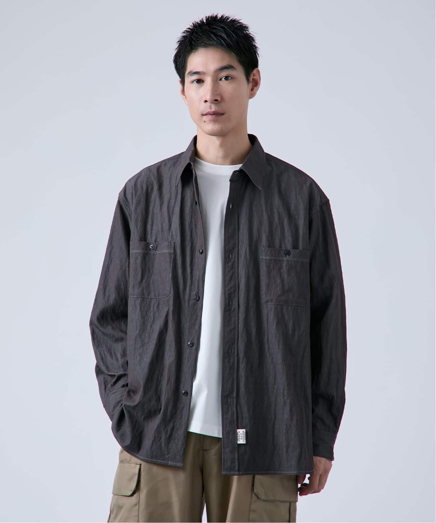 ウォッシュ加工 オーバーサイズ レギュラーカラーシャツ（シャツ