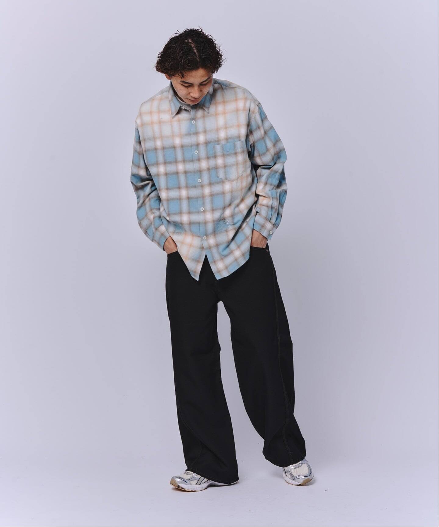 オンブレチェックダメージシャツ / Ombre Check Damage Shirt（シャツ