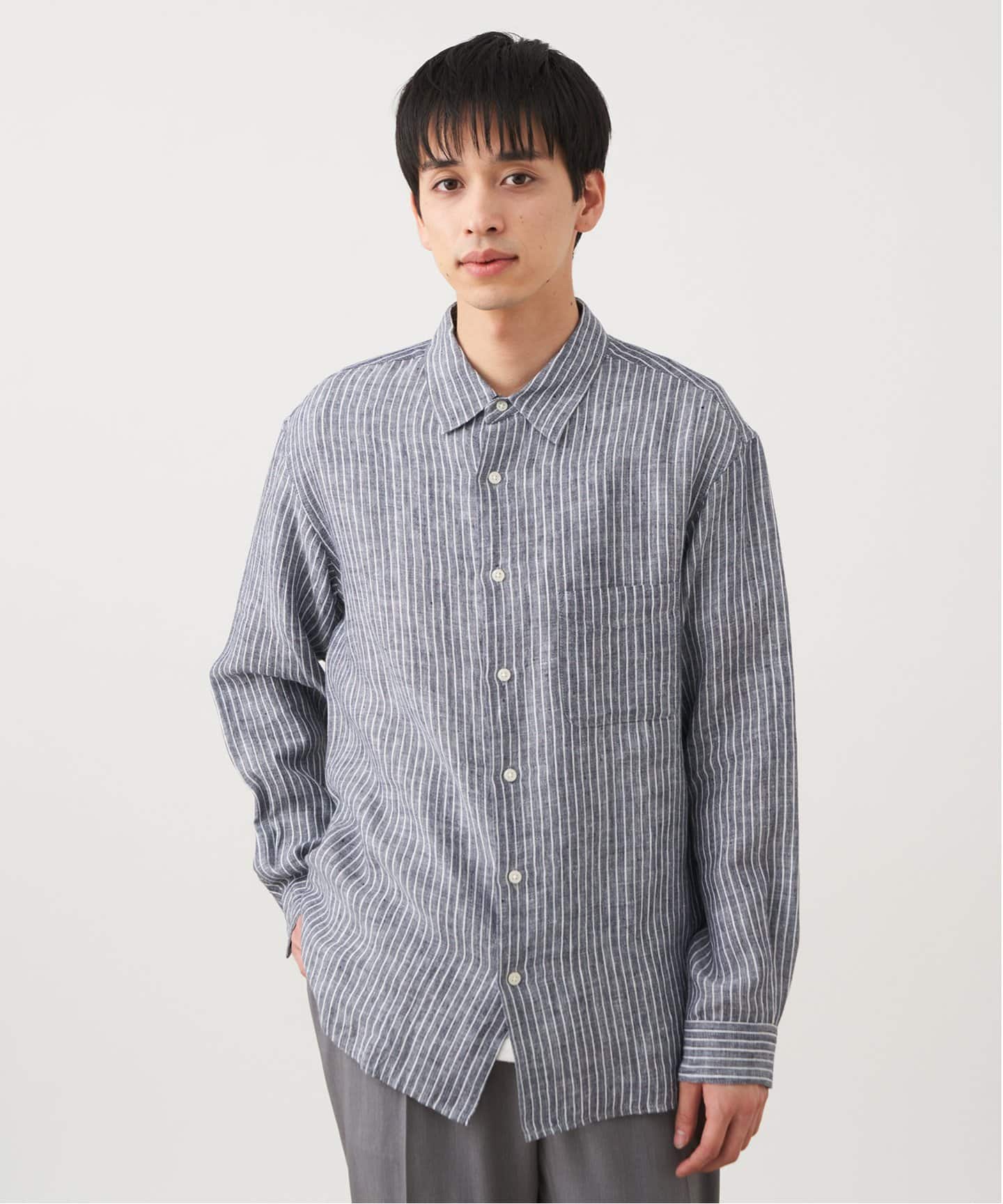 【European Flax / ヨーロピアンフラックス】リネン レギュラーカラーシャツ