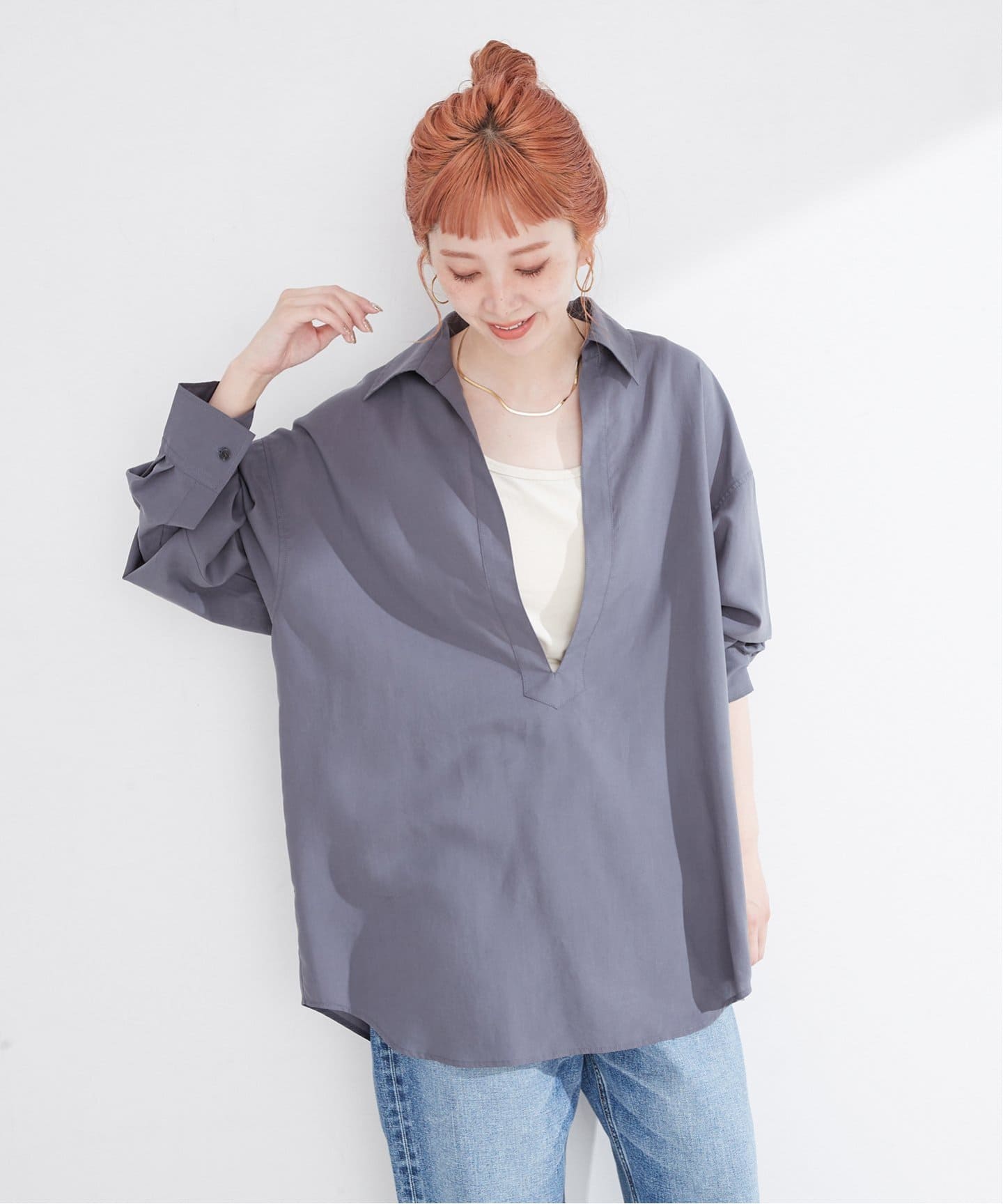 Deux Allures/ドゥ アリュール】リヨセルスキッパーシャツ（シャツ