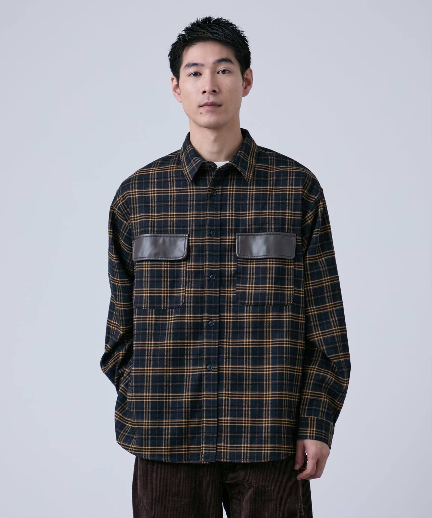 OSKR別注 ネルチェックダブルポケットシャツ（シャツ／ブラウス）｜B.C