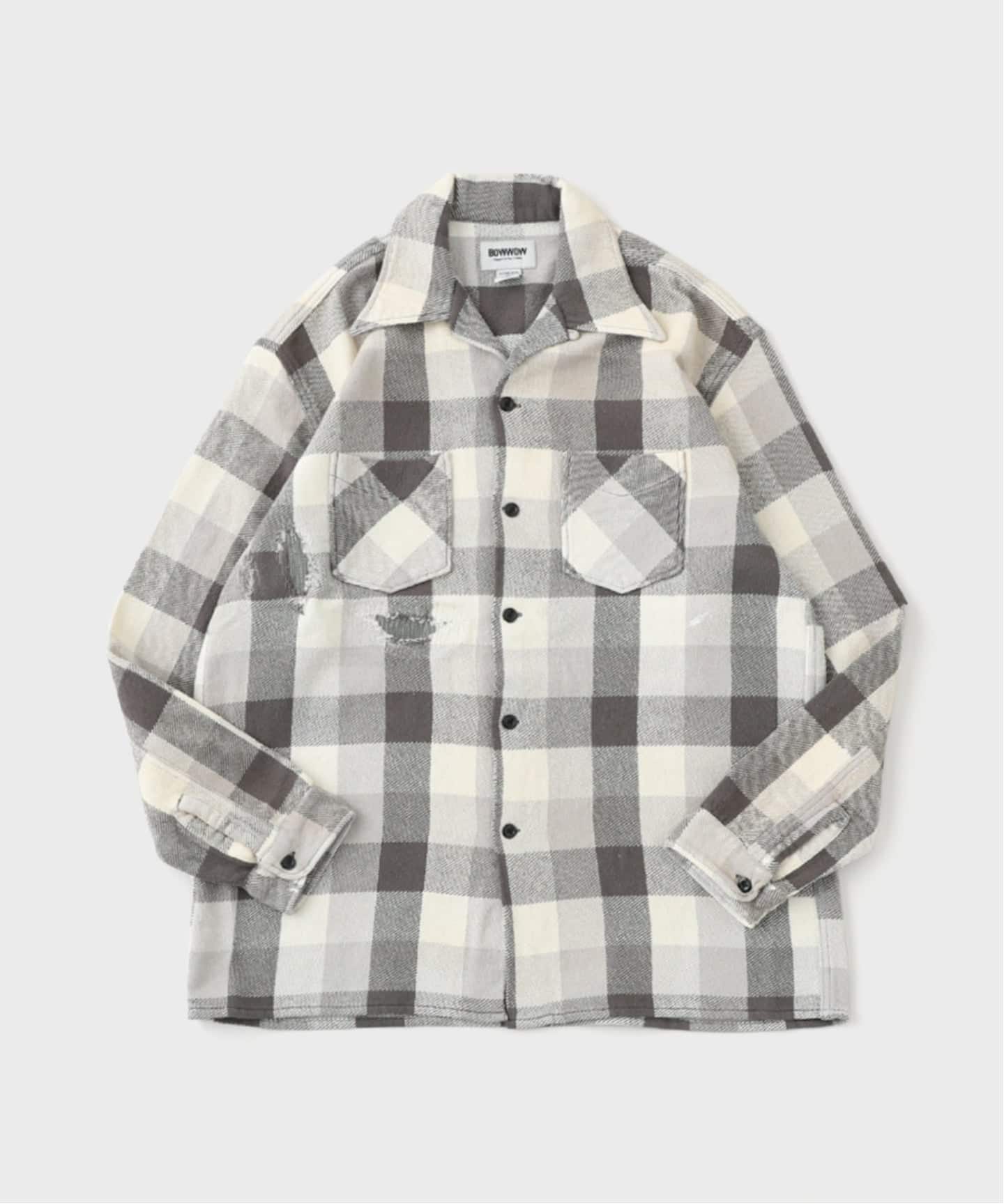 BOWWOW / バウワウDAMAGED AND STAINED FLANNEL SHIRT（シャツ