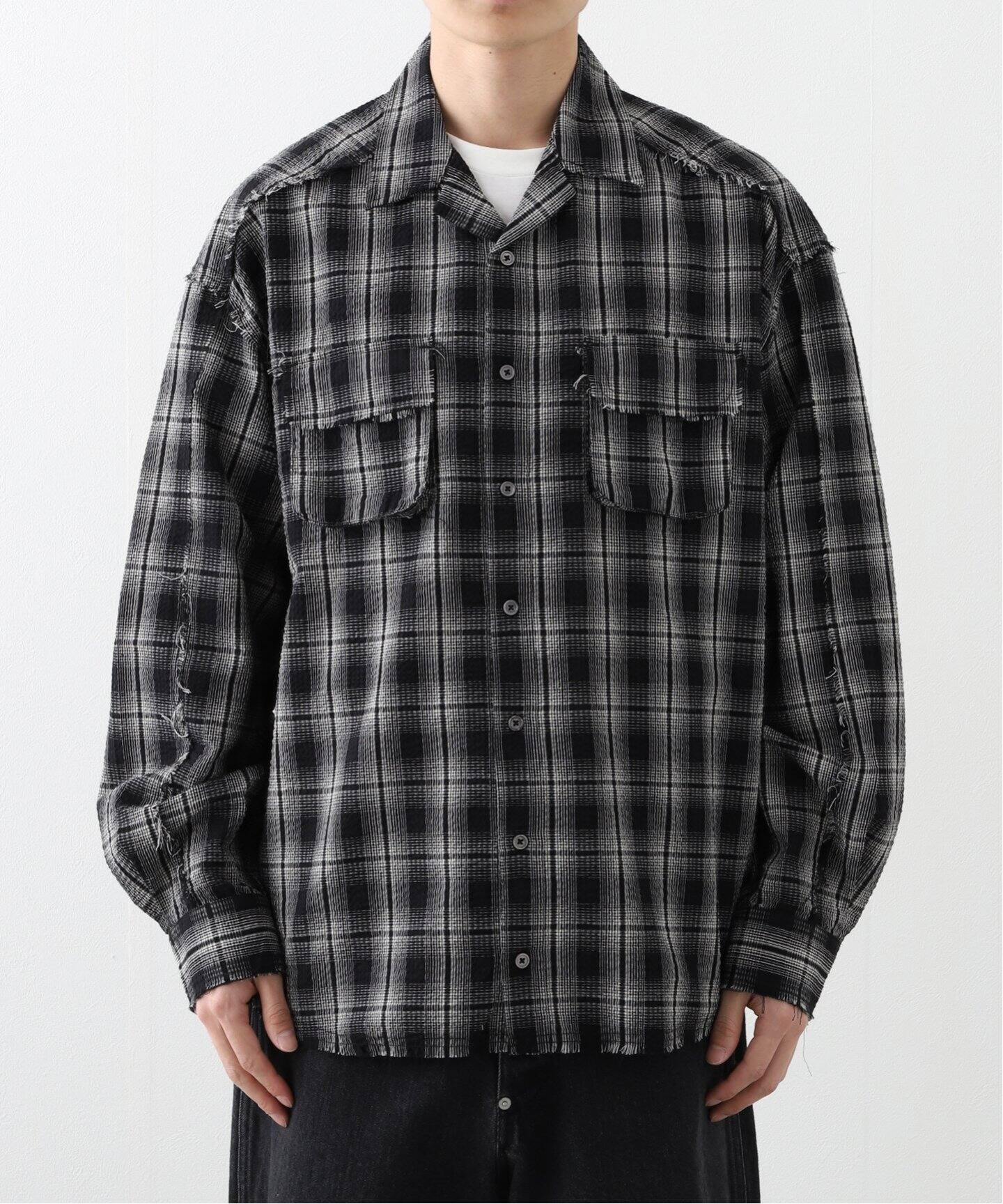NOMANUAL/ノーマニュアル SEERSUCKER CHECK SHIRTS（シャツ