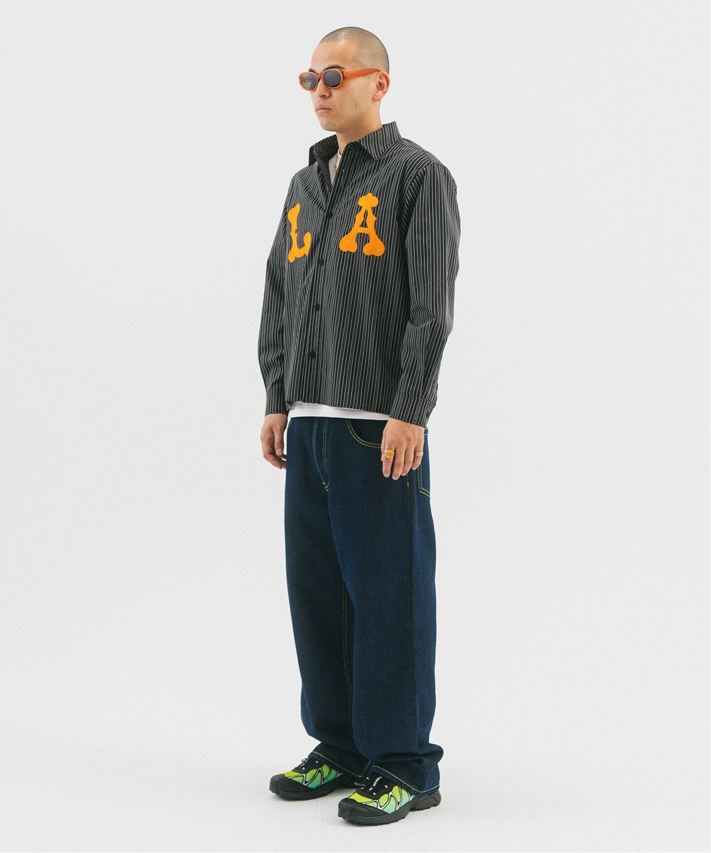 WOKE EDGE/ウォークエッジLA Glit ストライプシャツ（シャツ／ブラウス