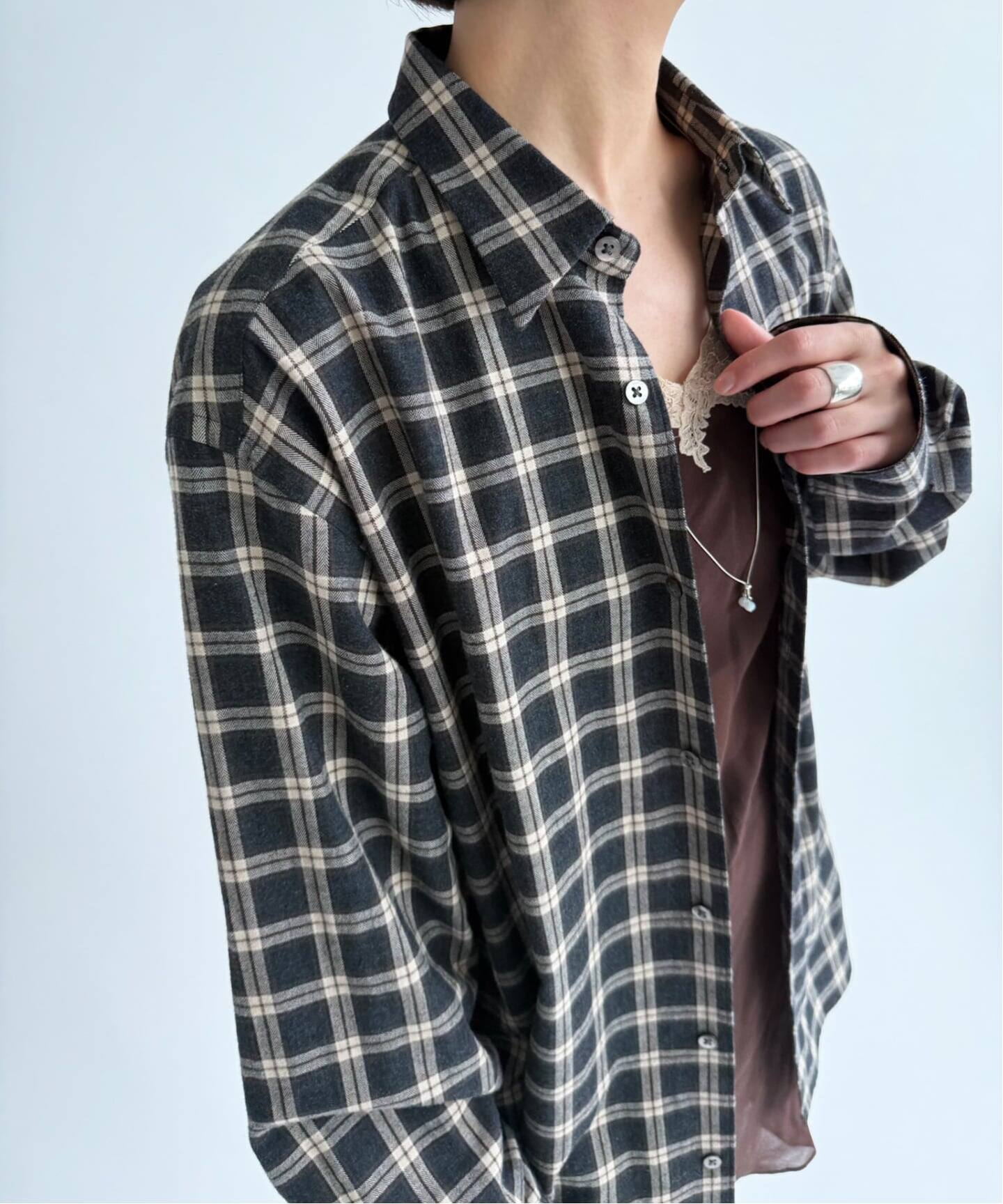 新品　タグ付き　コットンネルチェックシャツ エディットフォールル ネルチェックシャツ（シャツ／ブラウス）｜EDIT.FOR LULU（エディット