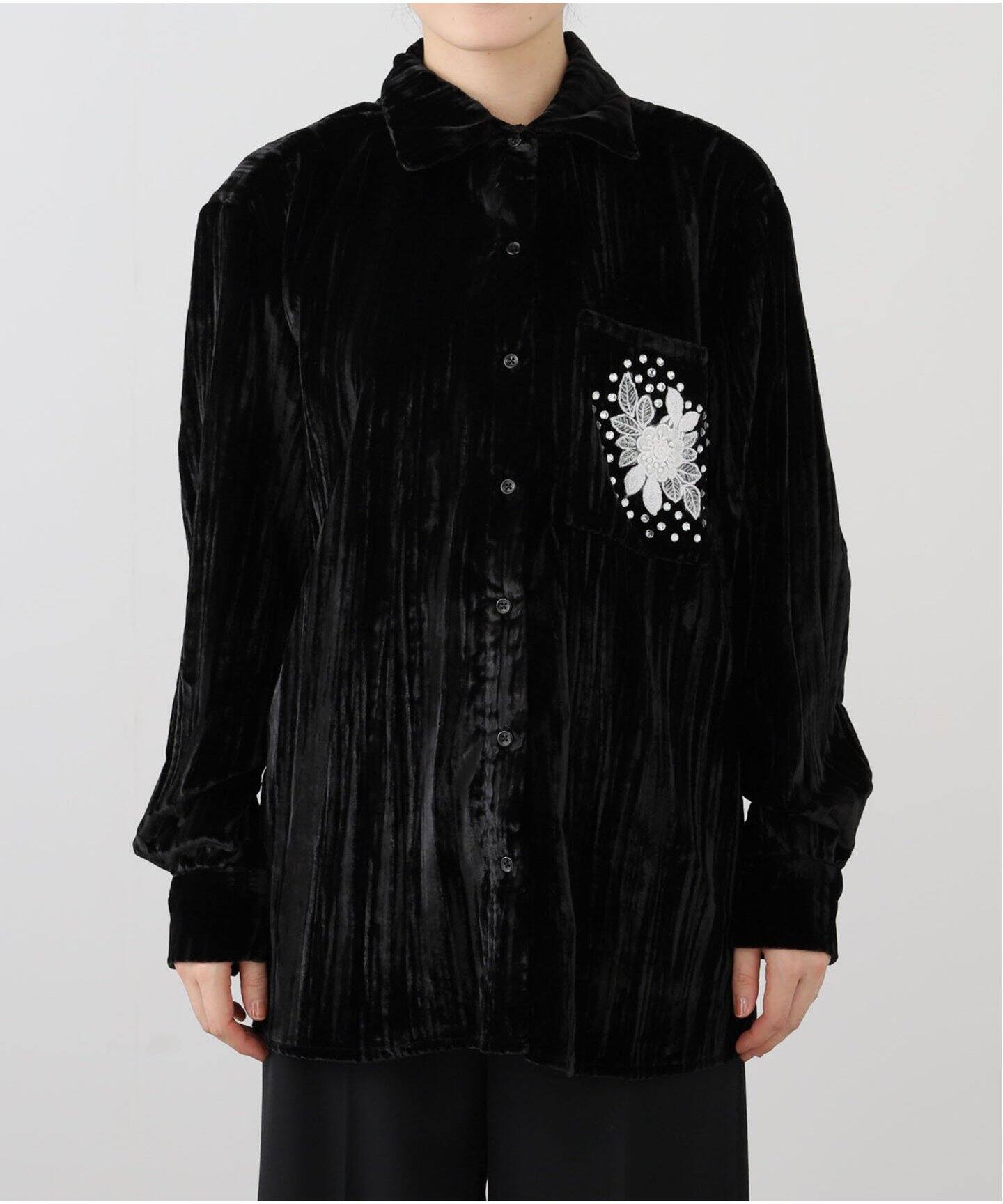 BATSHEVA/バットシェバ】ベロアシャツジャケット（シャツ／ブラウス  