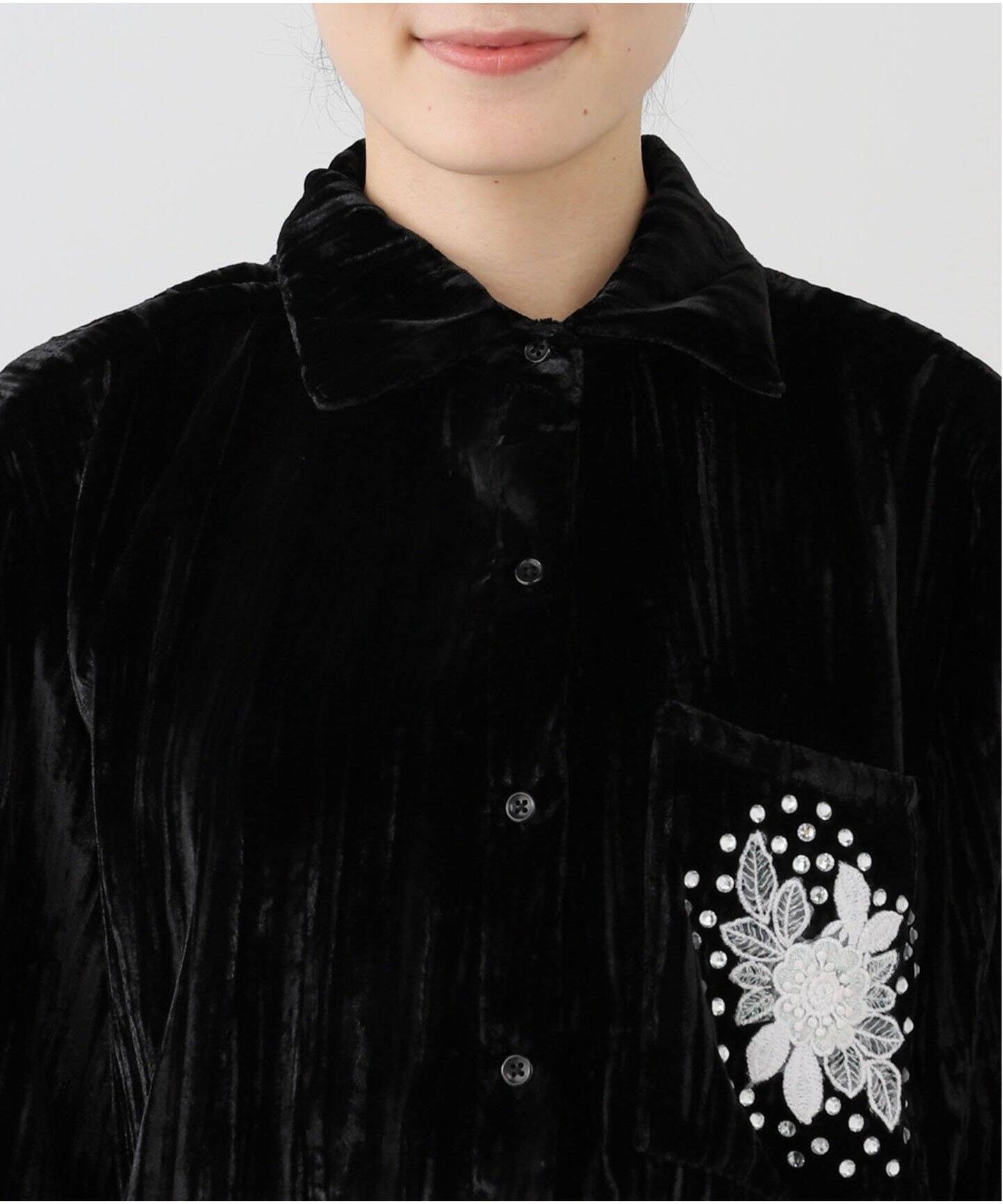 BATSHEVA/バットシェバ】ベロアシャツジャケット（シャツ／ブラウス  