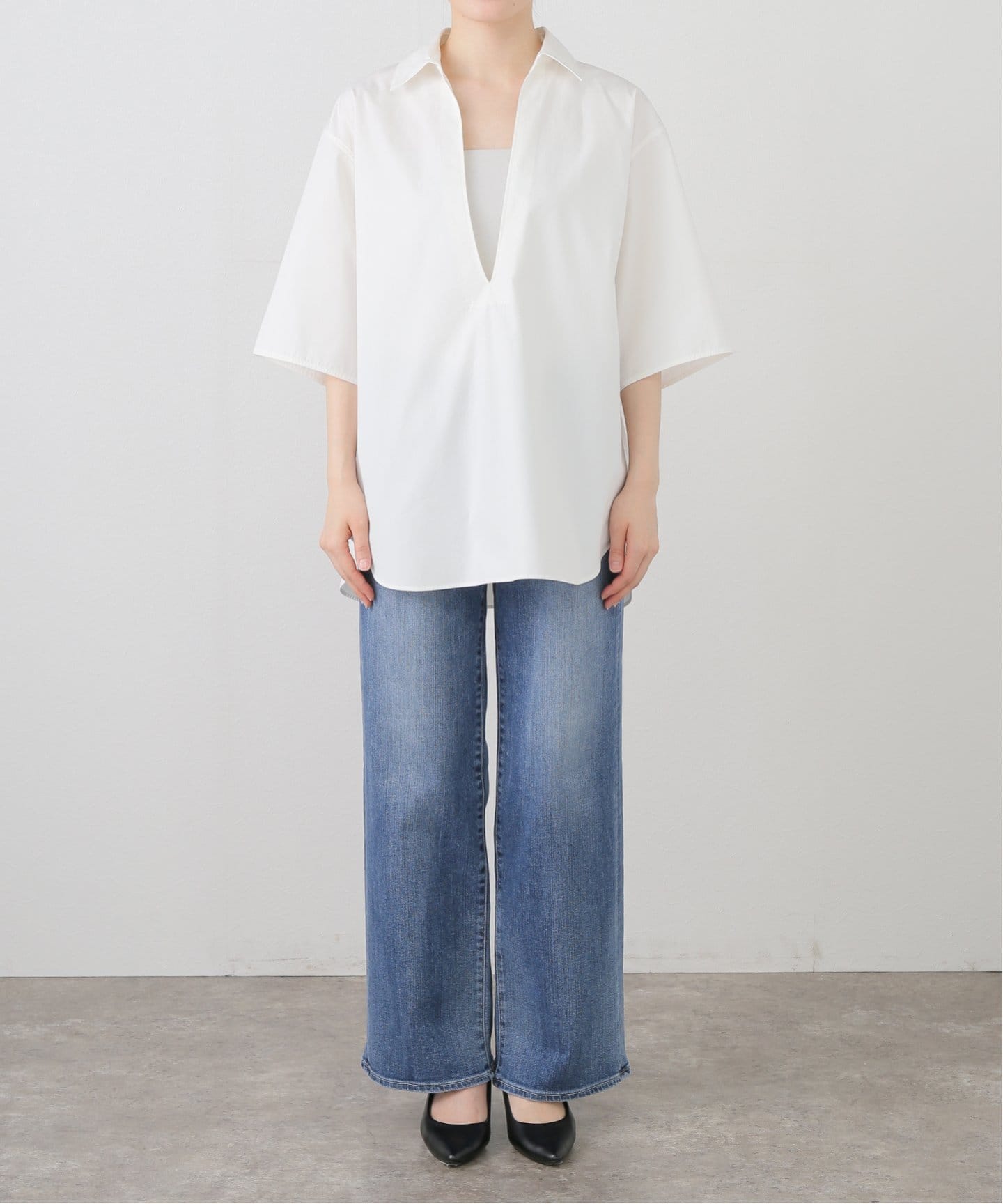 IENA  スキッパーシャツ Maison IENAスキッパーシャツ（シャツ／ブラウス）｜IENA