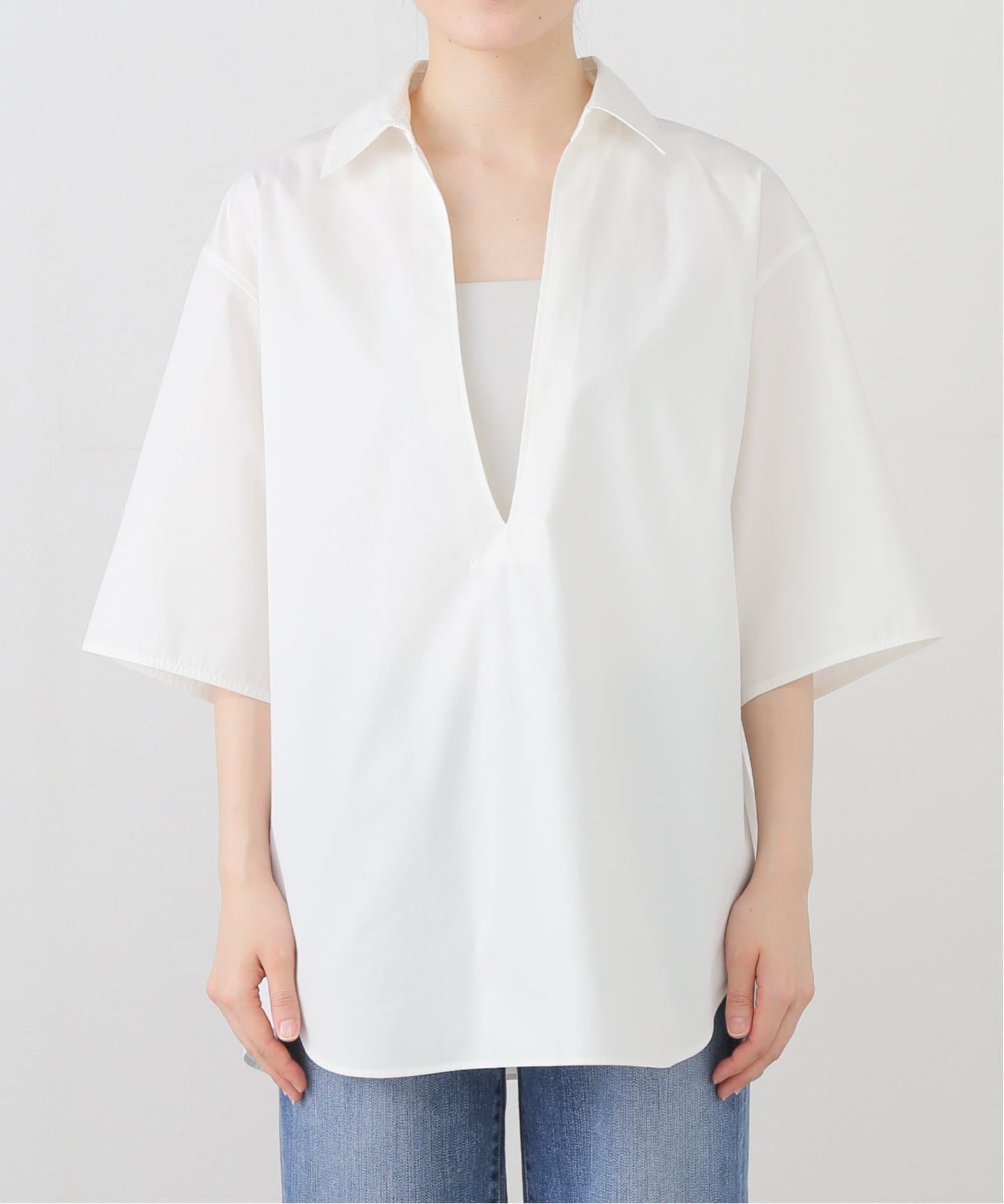 IENA  スキッパーシャツ Maison IENAスキッパーシャツ（シャツ／ブラウス）｜IENA