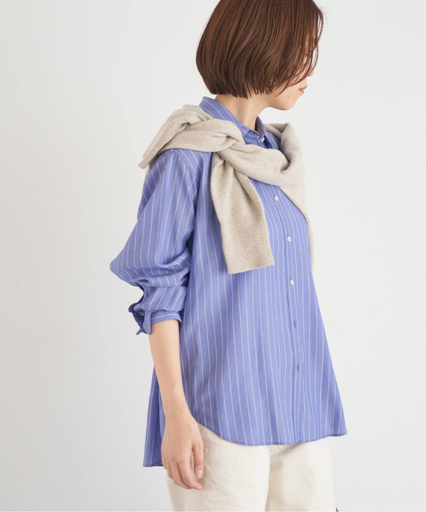 リヨセルストライプレギュラーシャツ（シャツ／ブラウス）｜IENA