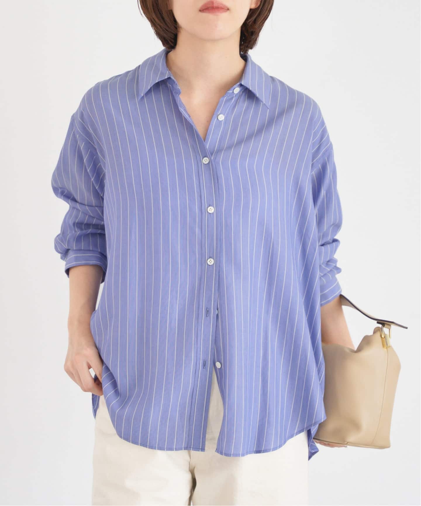 リヨセルストライプレギュラーシャツ（シャツ／ブラウス）｜IENA