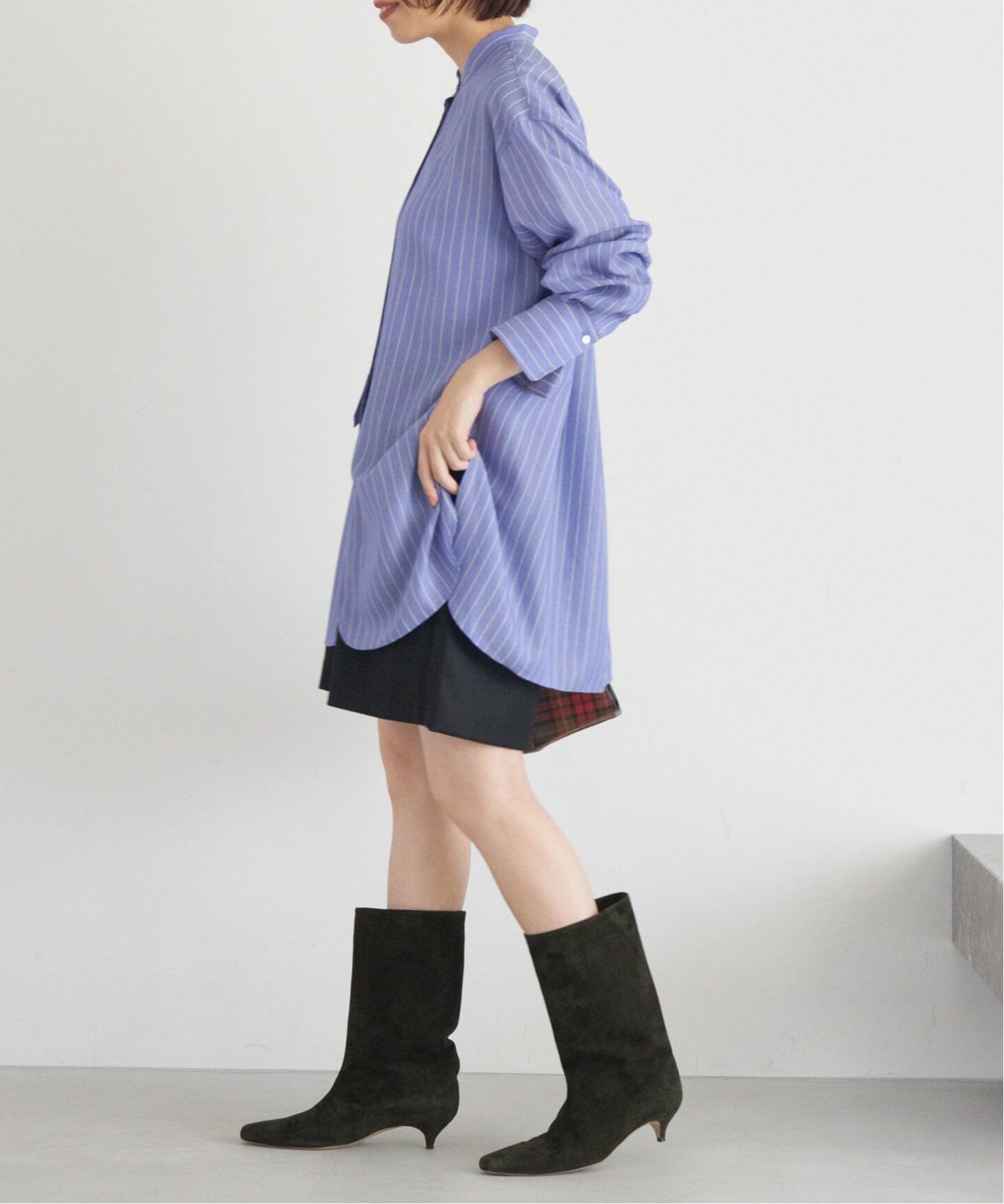 リヨセルストライプバンドカラーシャツ（シャツ／ブラウス）｜IENA