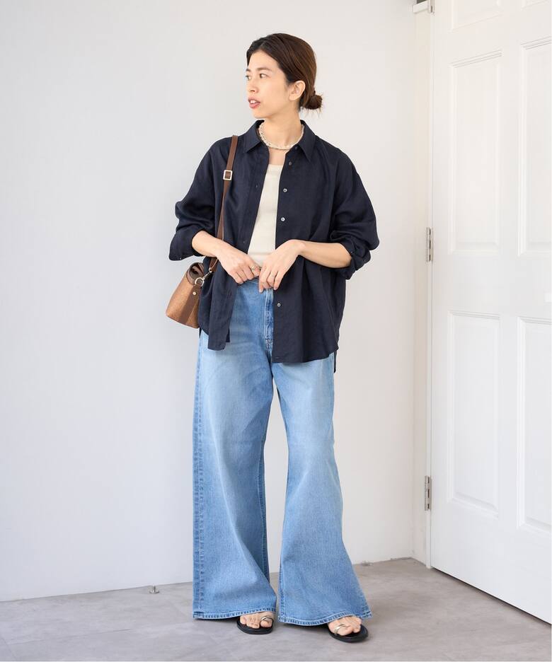 ウォッシャブル リネン2WAY シャツ（シャツ／ブラウス）｜IENA（イエナ  