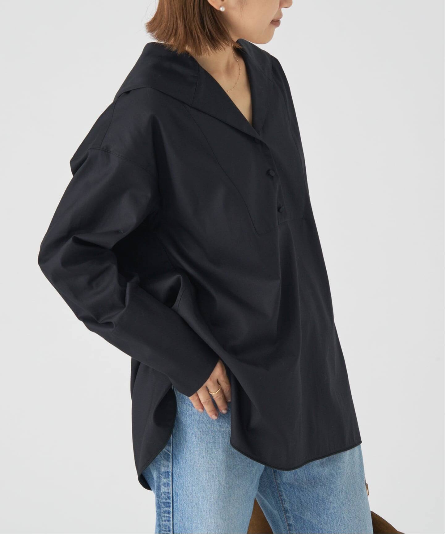 【KZM】 今期新品☆IENAセイラーカラードレスシャツ セイラーカラードレスシャツ（シャツ／ブラウス）｜IENA（イエナ）の