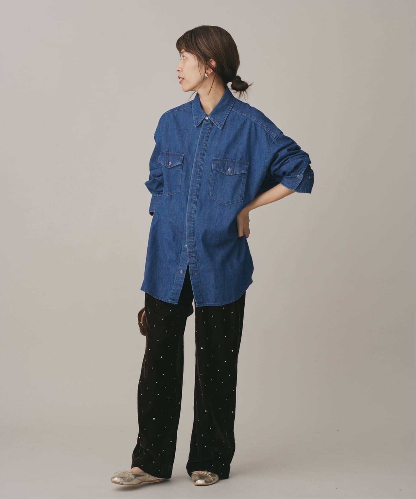 ファインデニムドルマンワーカーズシャツ（シャツ／ブラウス）｜IENA