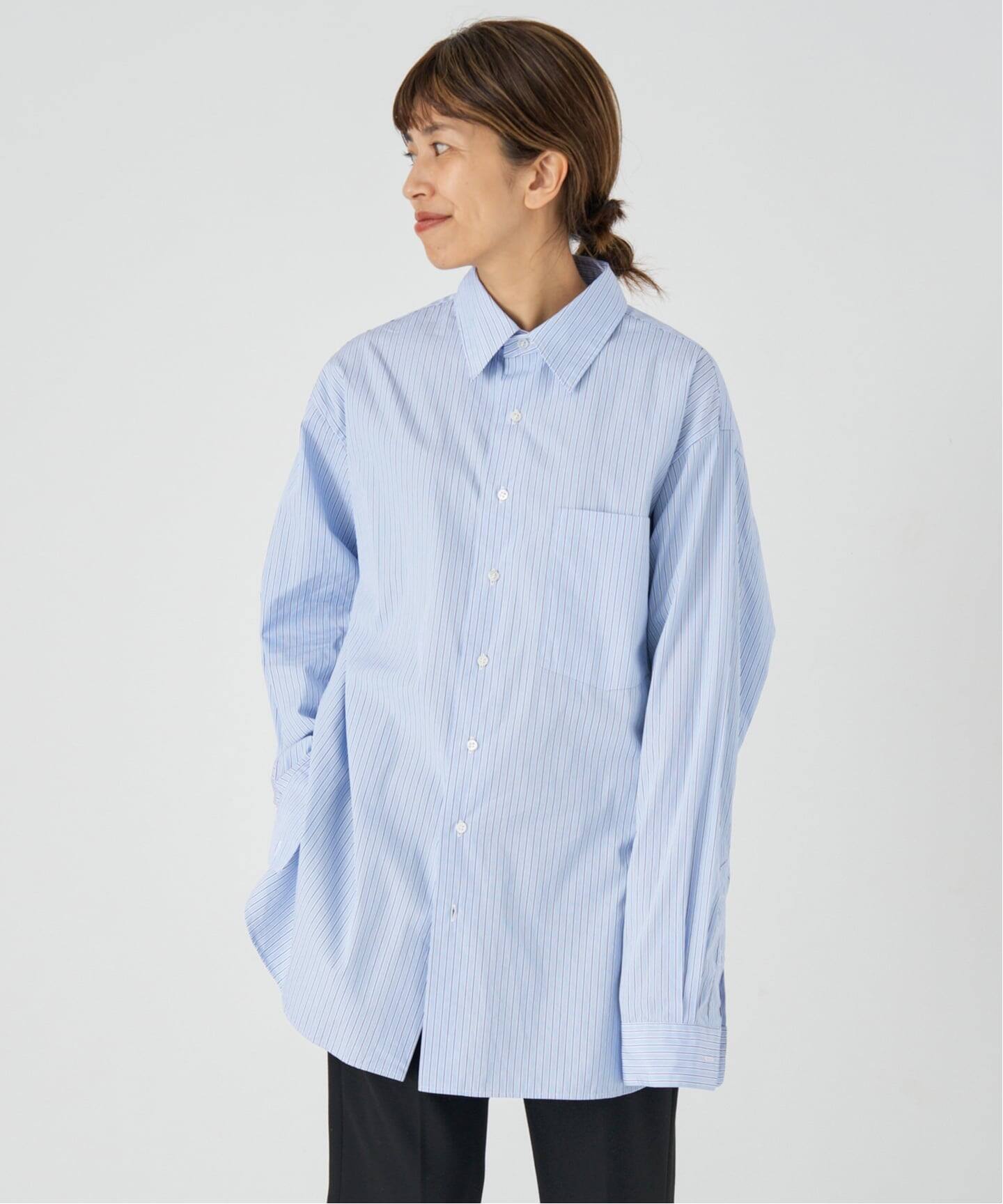 【新品】イエナ DOTプリントニュアンスシャツBL 新品】イエナ DOTプリントニュアンスシャツBL