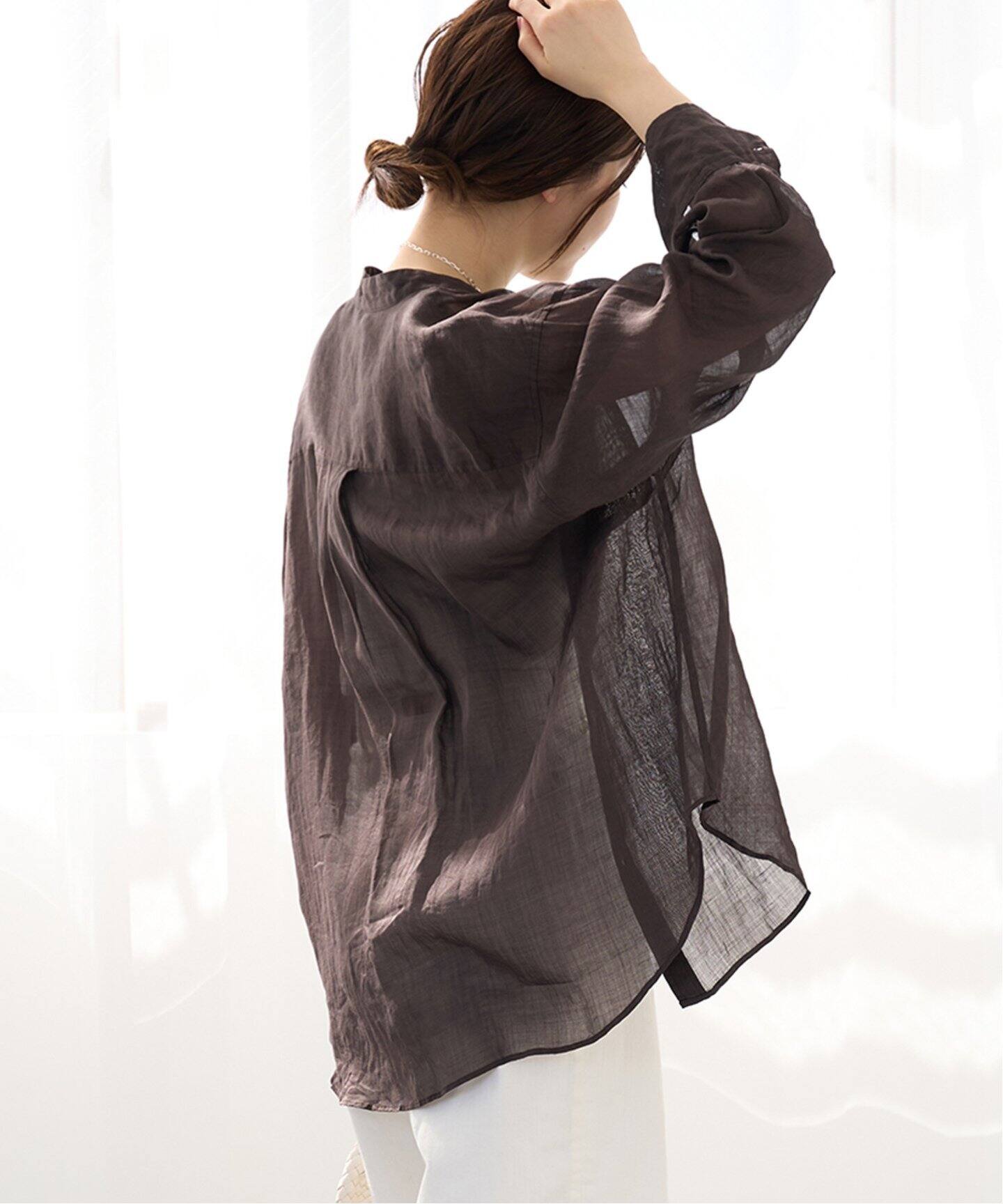 25SS IENA イエナ ラミーバンドカラーシャツ ピンク 38 - メルカリ
