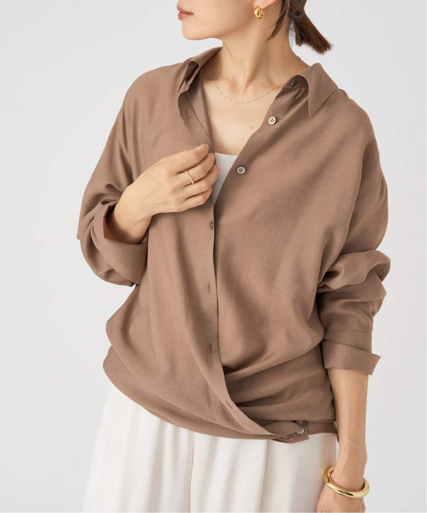 IENA イエナ ベージュ 長袖 シャツ・ブラウス M IENA｜イエナのシャツ／ブラウス（レディース／カラーがベージュ