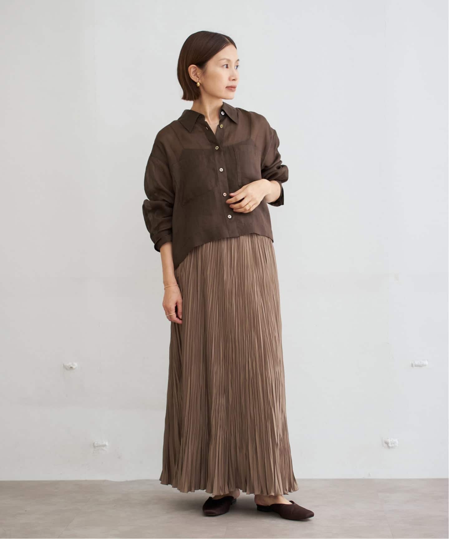 IENA/イエナ ラミーショートシャツ ブラウン 新品タグつき IENA/イエナ ラミーショートシャツ ブラウン 新品タグつき