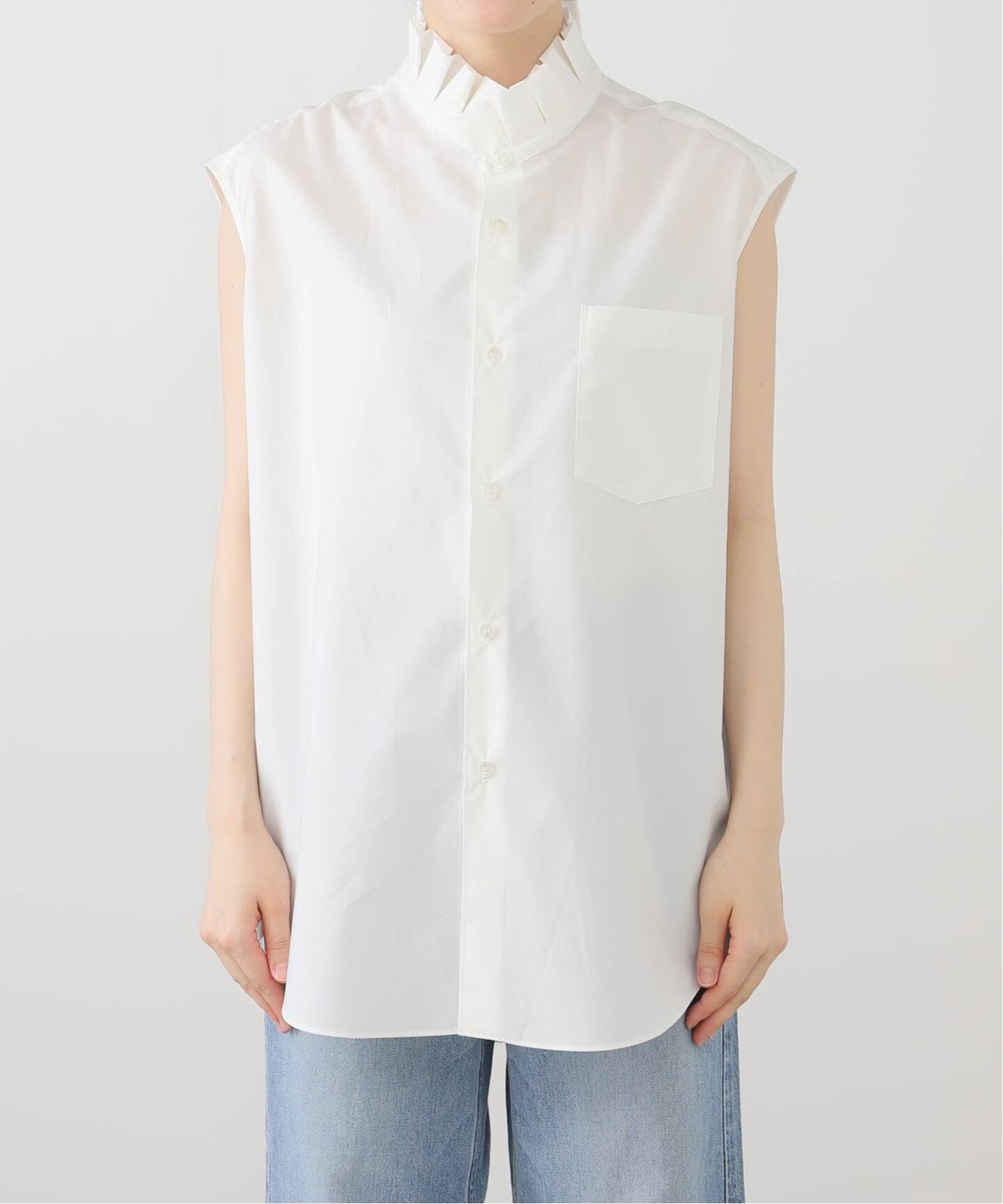 IENA ノースリーブシャツブラウス 新品】IENA イエナ シアーポリエステル ノースリーブ シャツ ブラウス