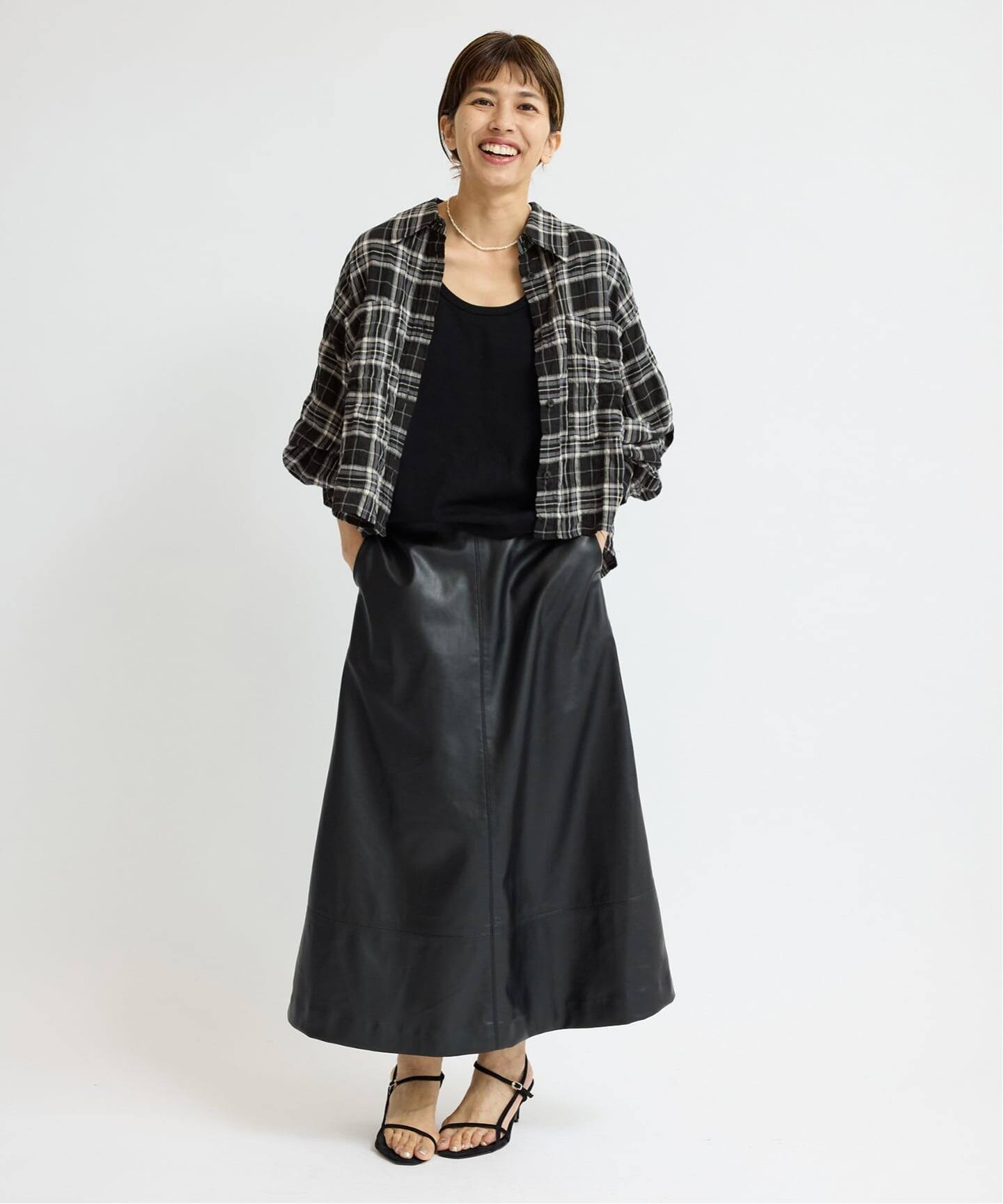 シャーリングチェックショートシャツ人気！完売‼️ シャーリングチェックショートシャツ（シャツ/ブラウス）｜IENA