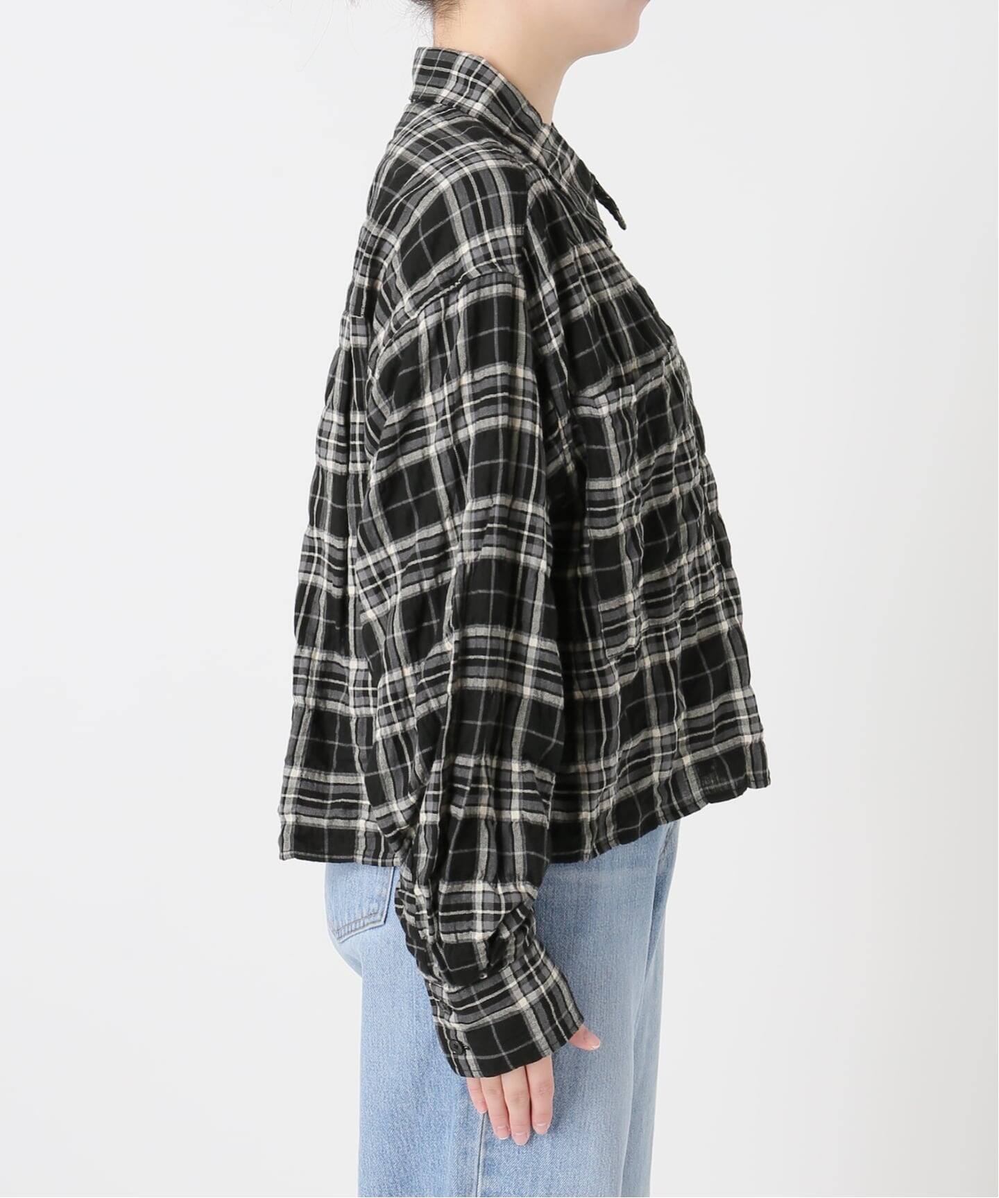 ☆新品タグ付☆IENA シャーリングチェックショートシャツ シャーリングチェックショートシャツ（シャツ／ブラウス）｜IENA
