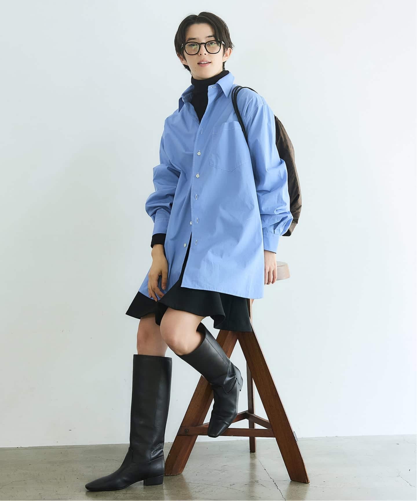 イエナ（IENA）/BLACK バイカラーステッチシャツ BLACK バイカラーステッチシャツ（シャツ／ブラウス）｜IENA（イエナ