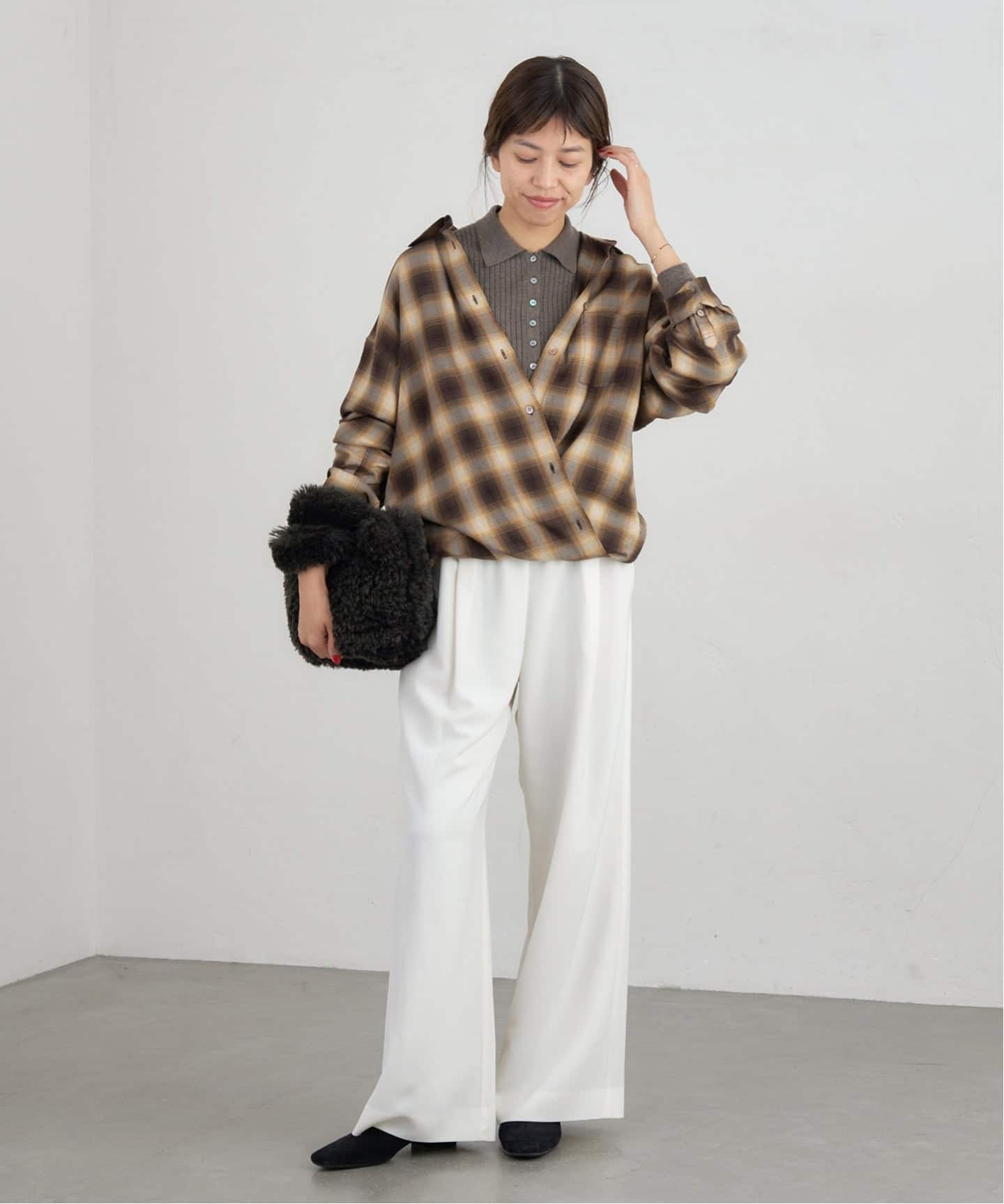 チェックカシュクールシャツ（シャツ／ブラウス）｜IENA（イエナ）の