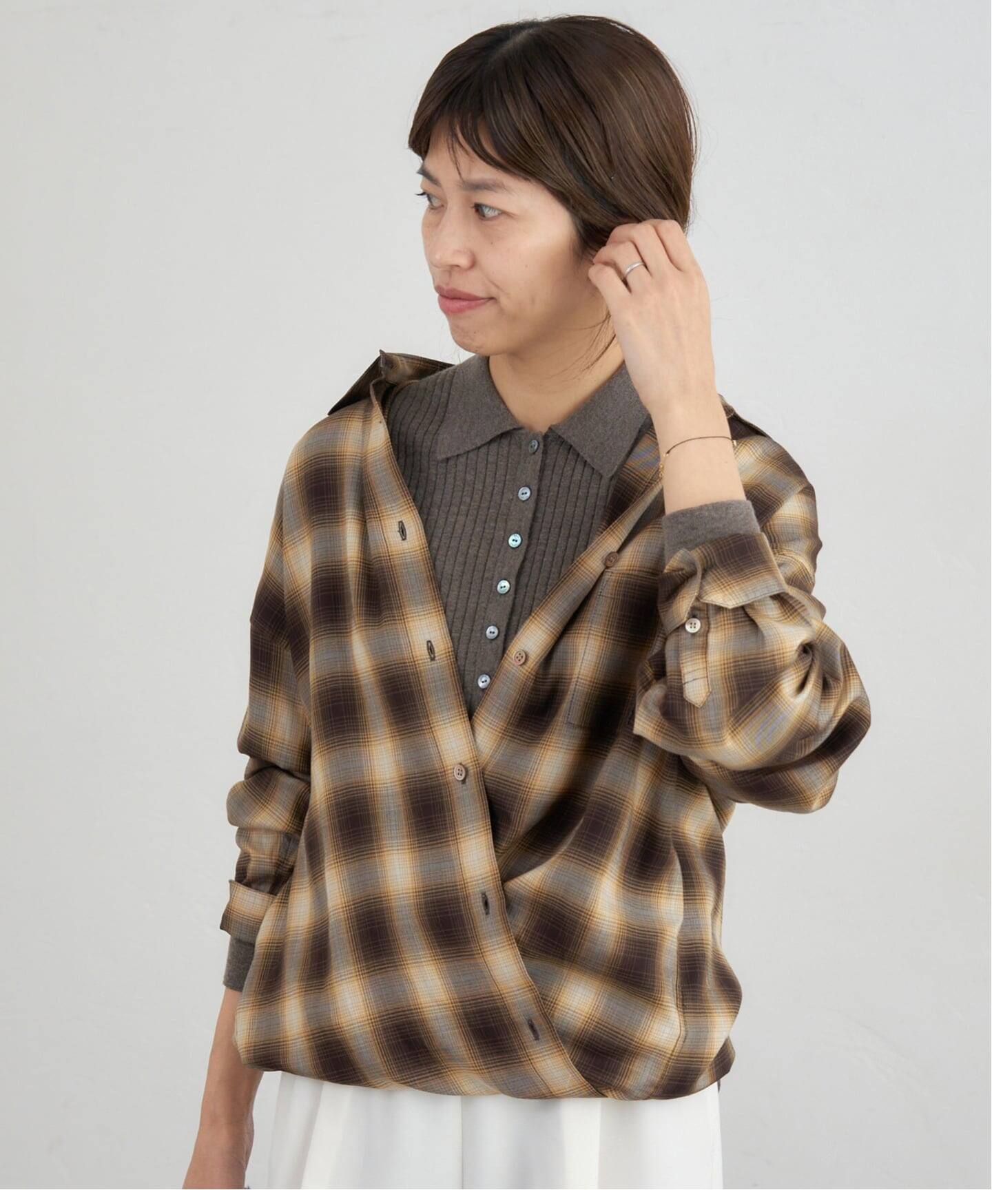 チェックカシュクールシャツ（シャツ／ブラウス）｜IENA（イエナ）の