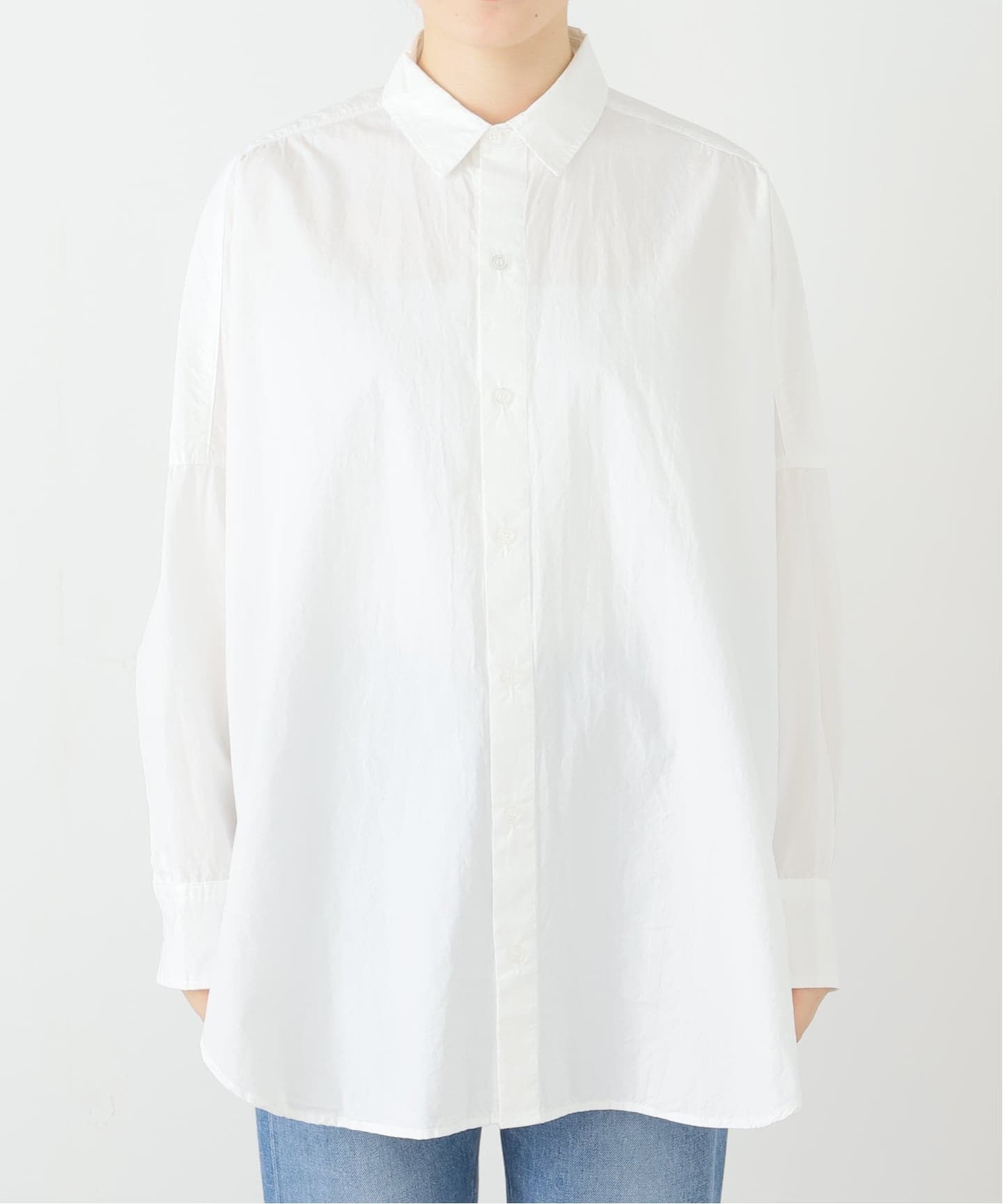 【美品】イエナ　リネンシャツ　オーバーサイズ　白 追加》オーバーサイズシャツ（シャツ／ブラウス）｜SLOBE IENA