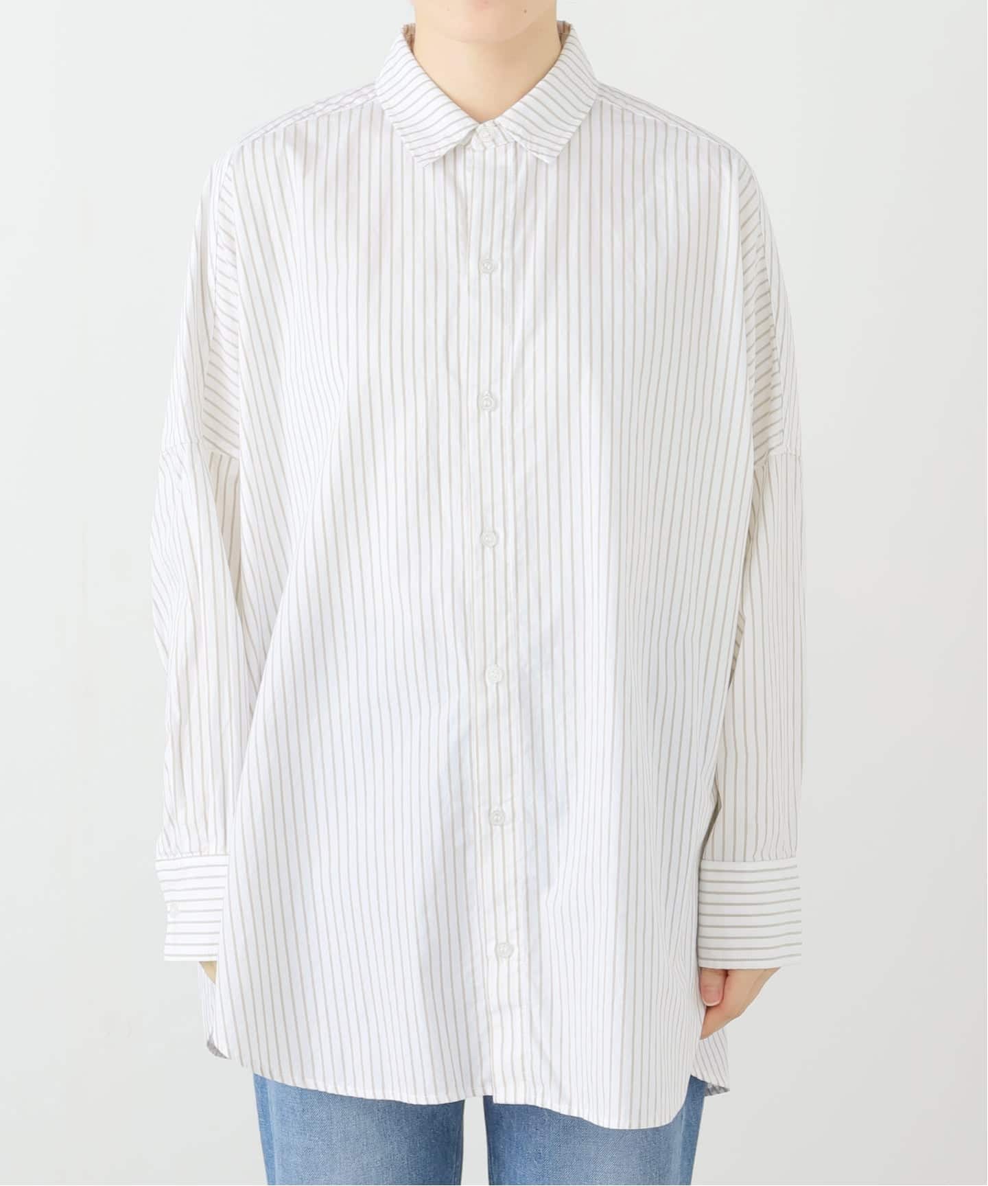 【美品】SLOBE IENA　オーバーサイズ ホワイト シャツ 長袖 追加》オーバーサイズシャツ（シャツ／ブラウス）｜SLOBE IENA