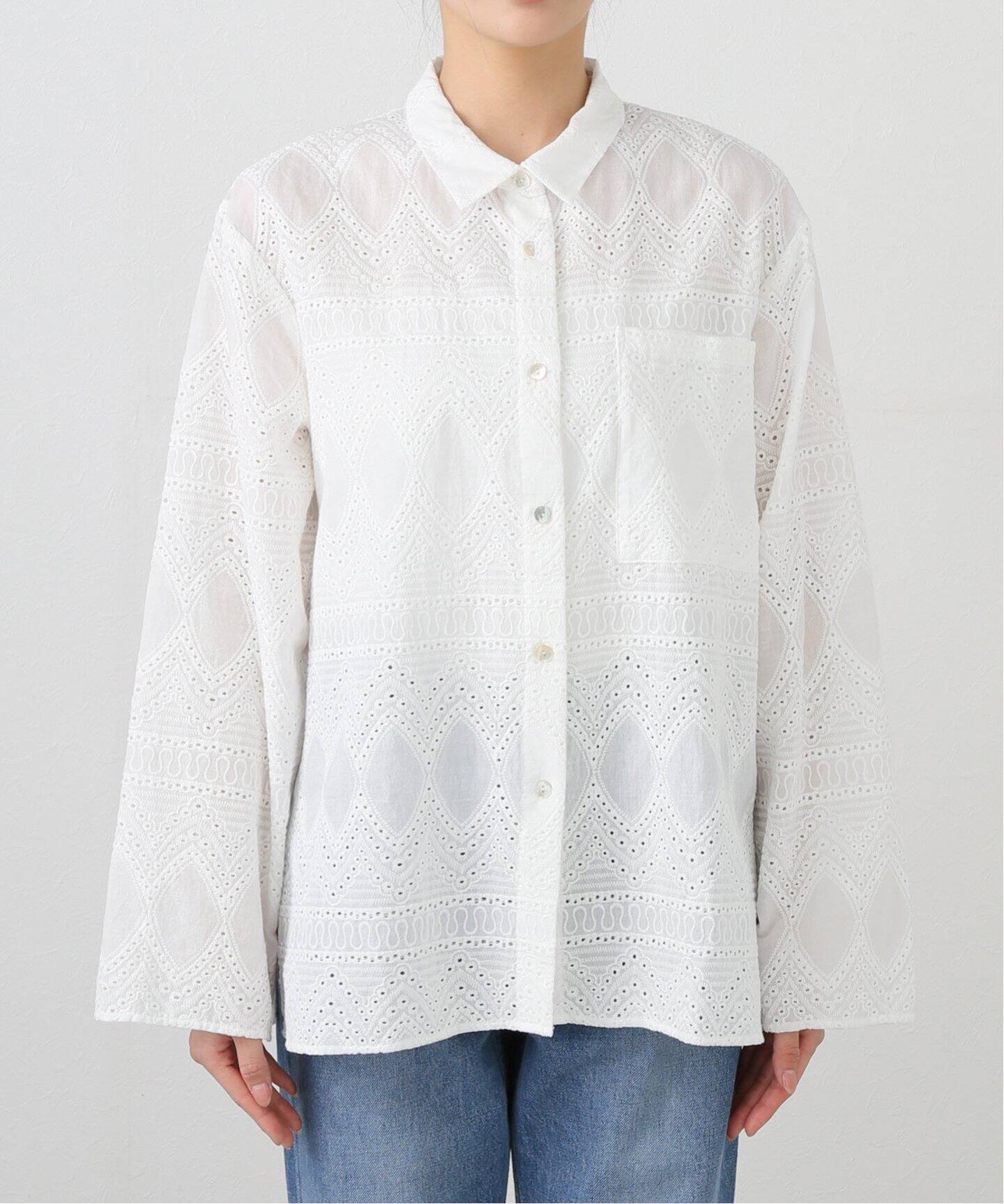 新品　SLOBE IENA レースニットシャツ レースニットシャツ（ニット／セーター）｜SLOBE IENA（スローブ