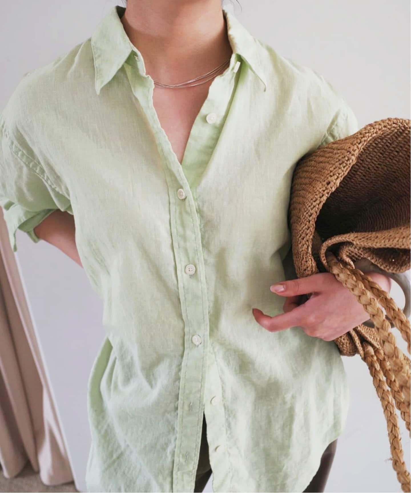 SLOBE IENA｜リネンコットンレギュラーシャツ | Rakuten Fashion