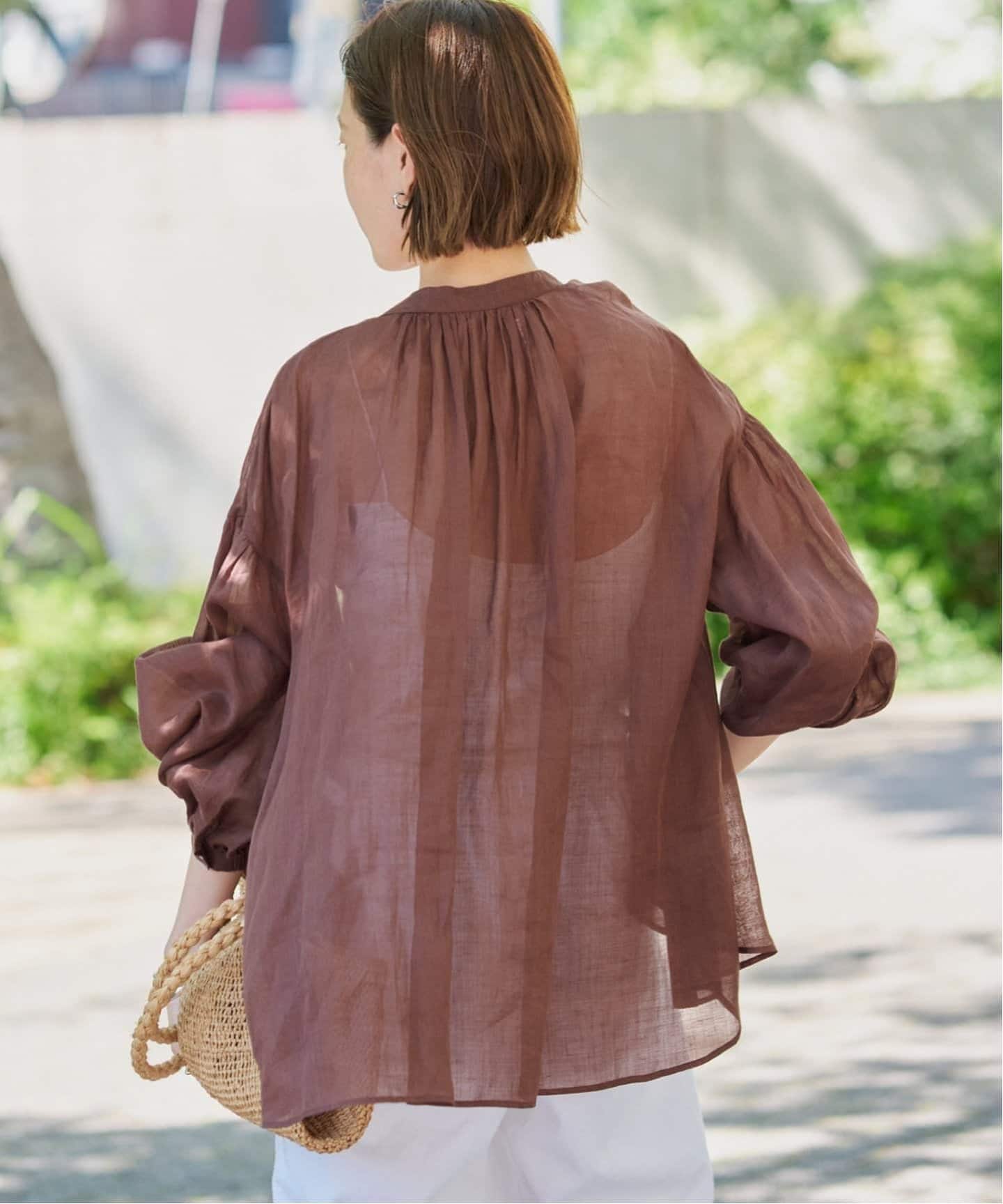 スローブイエナ　ラミースキッパーシャツ　ネイビー ラミースキッパーシャツ（シャツ／ブラウス）｜SLOBE IENA