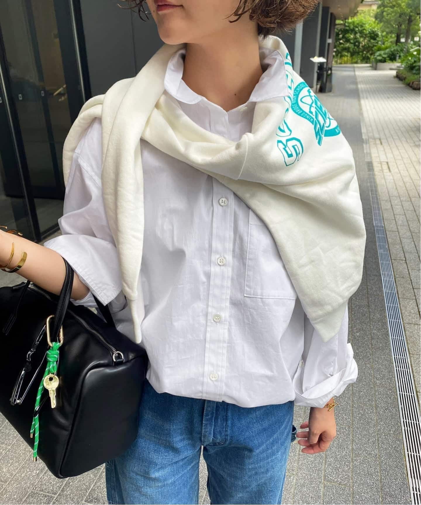 SLOBE IENA コットンブロードベーシックシャツ　サックスブルー スローブ イエナ SLOBE IENA コットンブロードベーシックシャツ