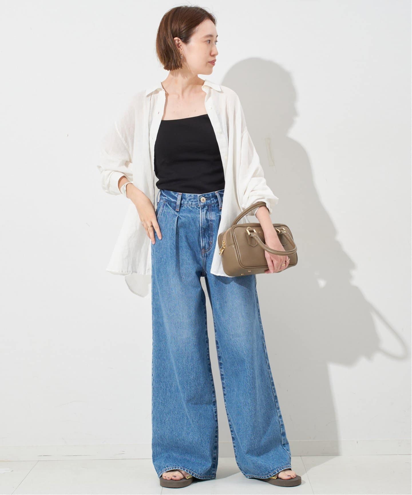 スローブイエナ　リネンコットンカシュクールシャツ リネンコットンカシュクールシャツ（シャツ／ブラウス）｜SLOBE