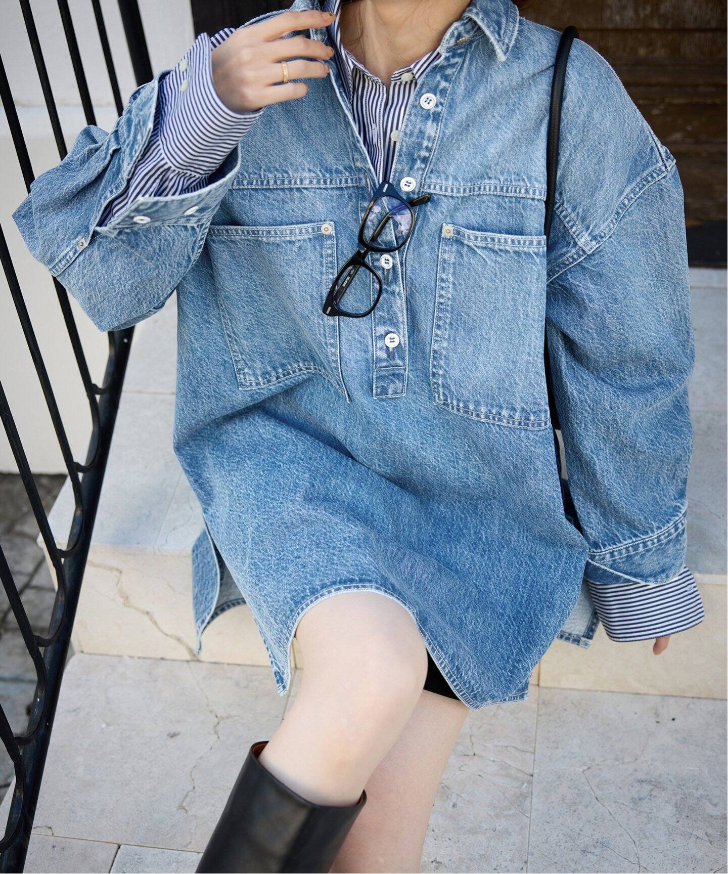 LE DENIM フィールドオーバーチュニック（シャツ／ブラウス）｜SLOBE  