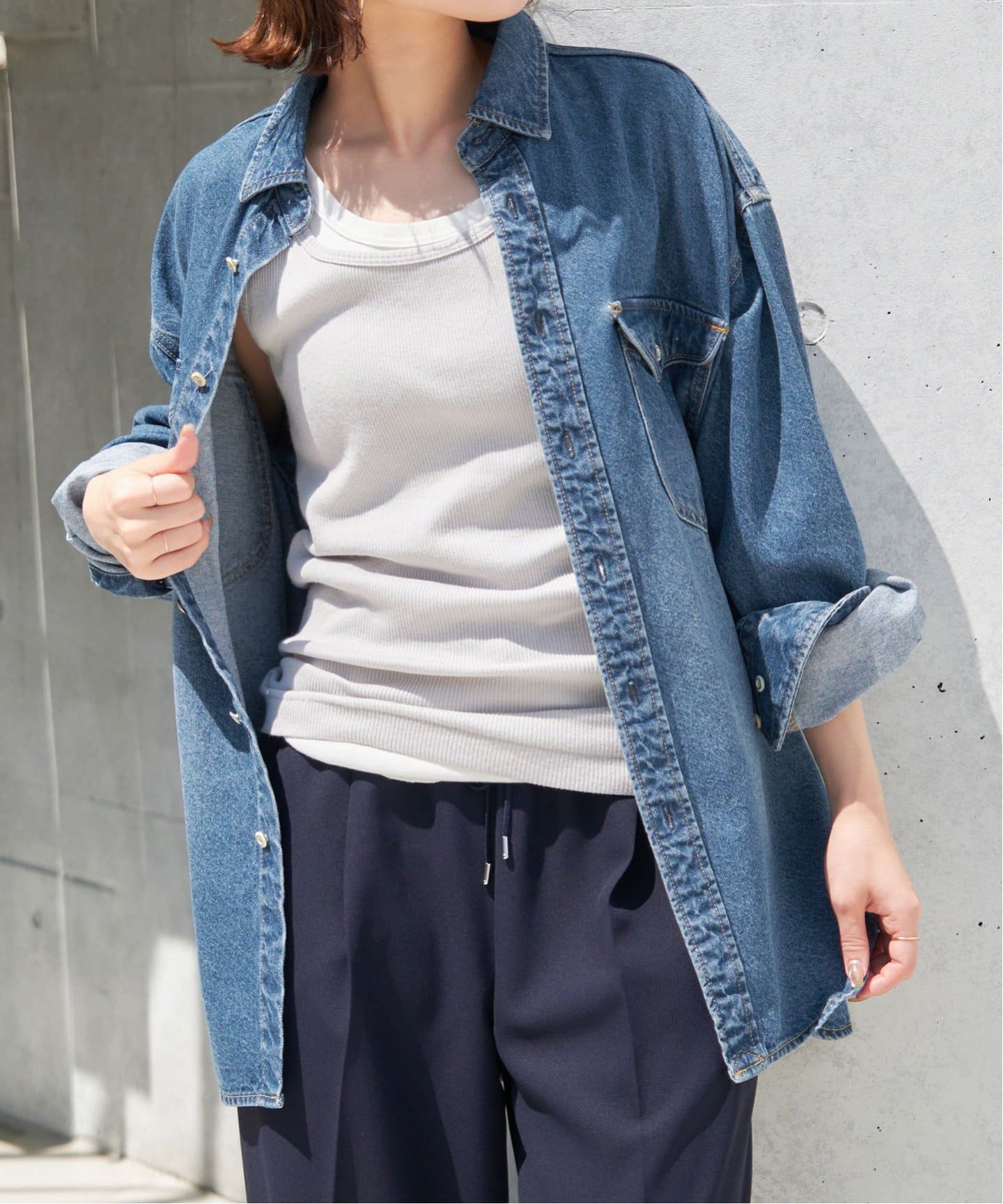 SLOBE IENAイエナ LE DENIM BDUシャツ WEB限定/追加予約》LE DENIM BDUシャツ（シャツ／ブラウス